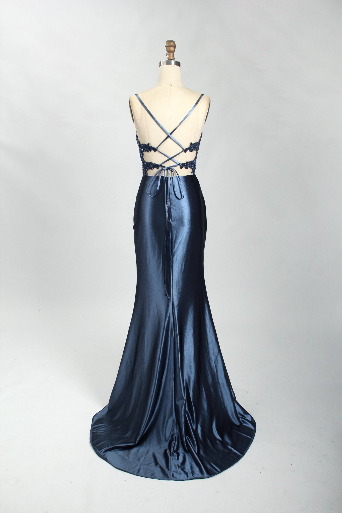 Honey Couture ALORA Embellished Bustier Corset Satin Mermaid Formal Dress in Australia | One Honey Boutique