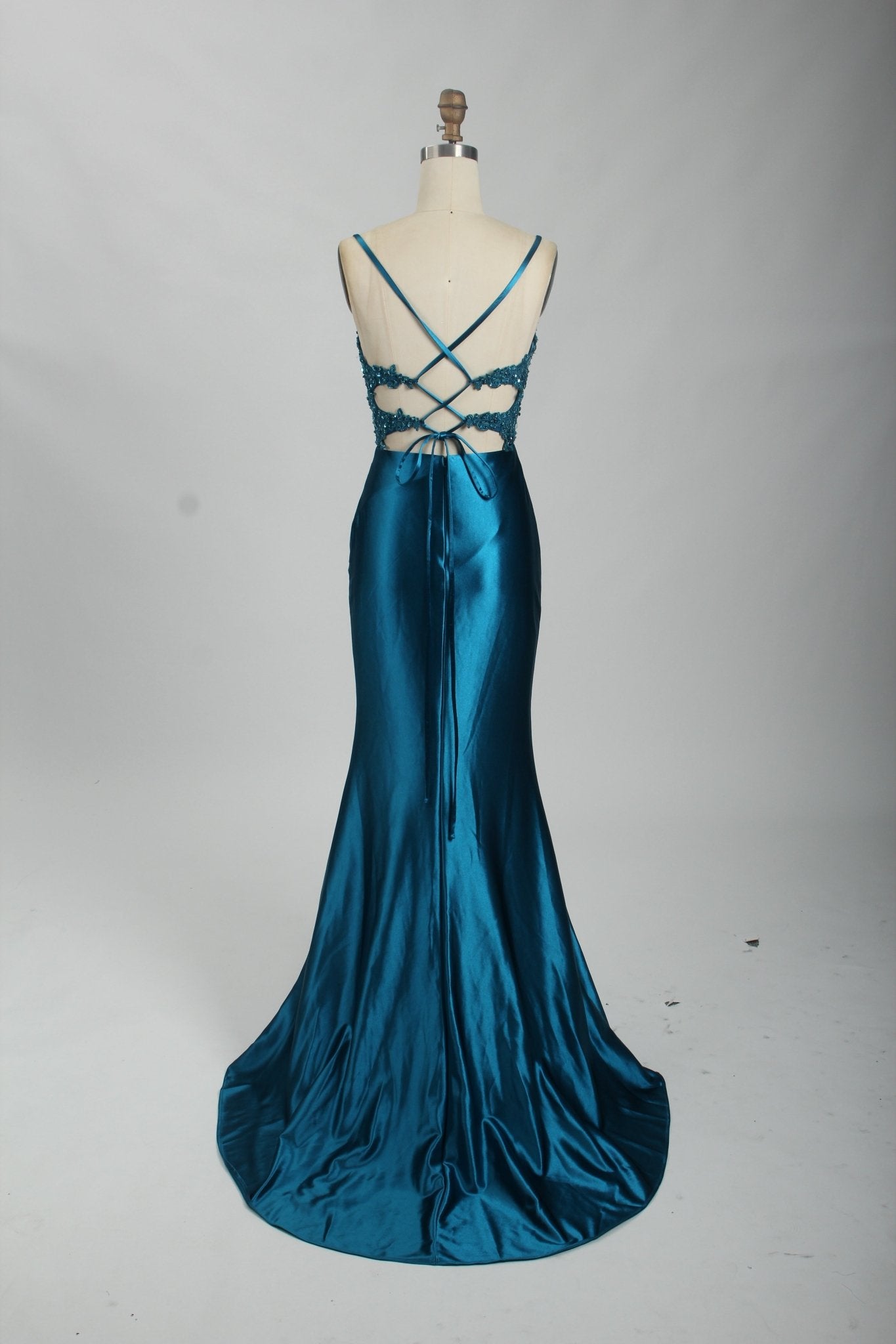 Honey Couture ALORA Embellished Bustier Corset Satin Mermaid Formal Dress in Australia | One Honey Boutique