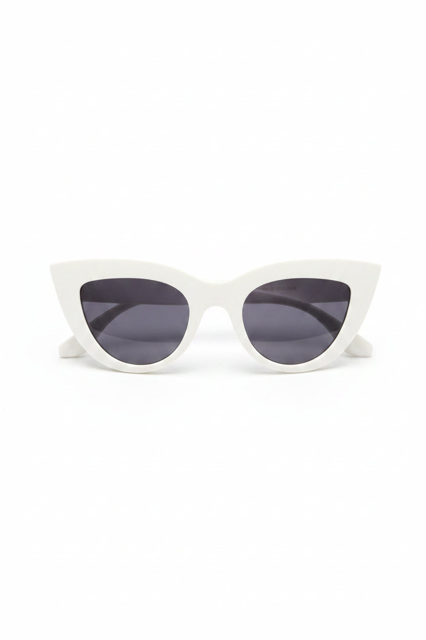 MARBELL Oversized White Cat Eye Fashion Sunglasses