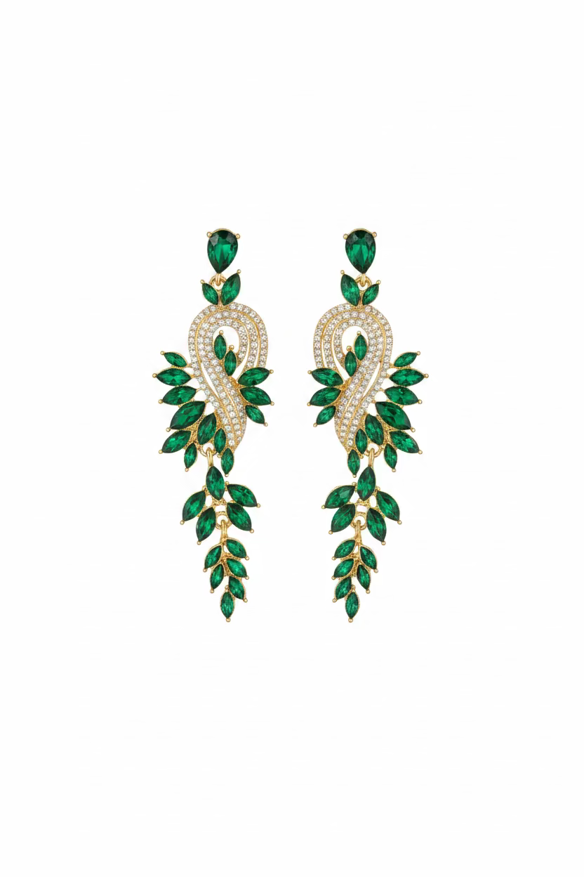 Honey Couture VERONA Crystal Statement Chandelier Earrings