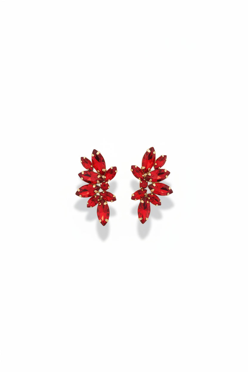 Honey Couture REGINA Crystal Crest Statement Earrings