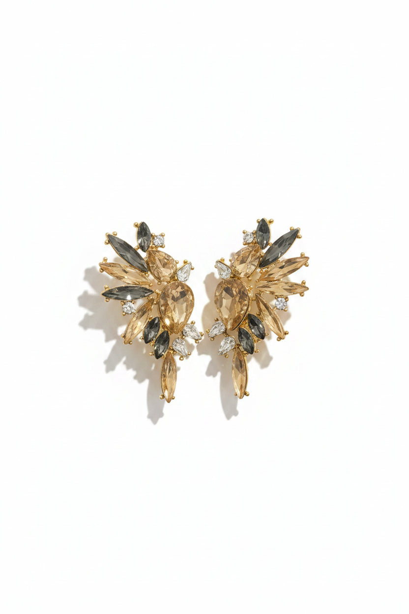 Honey Couture PHOENIX Wing Crystal Statement Earrings