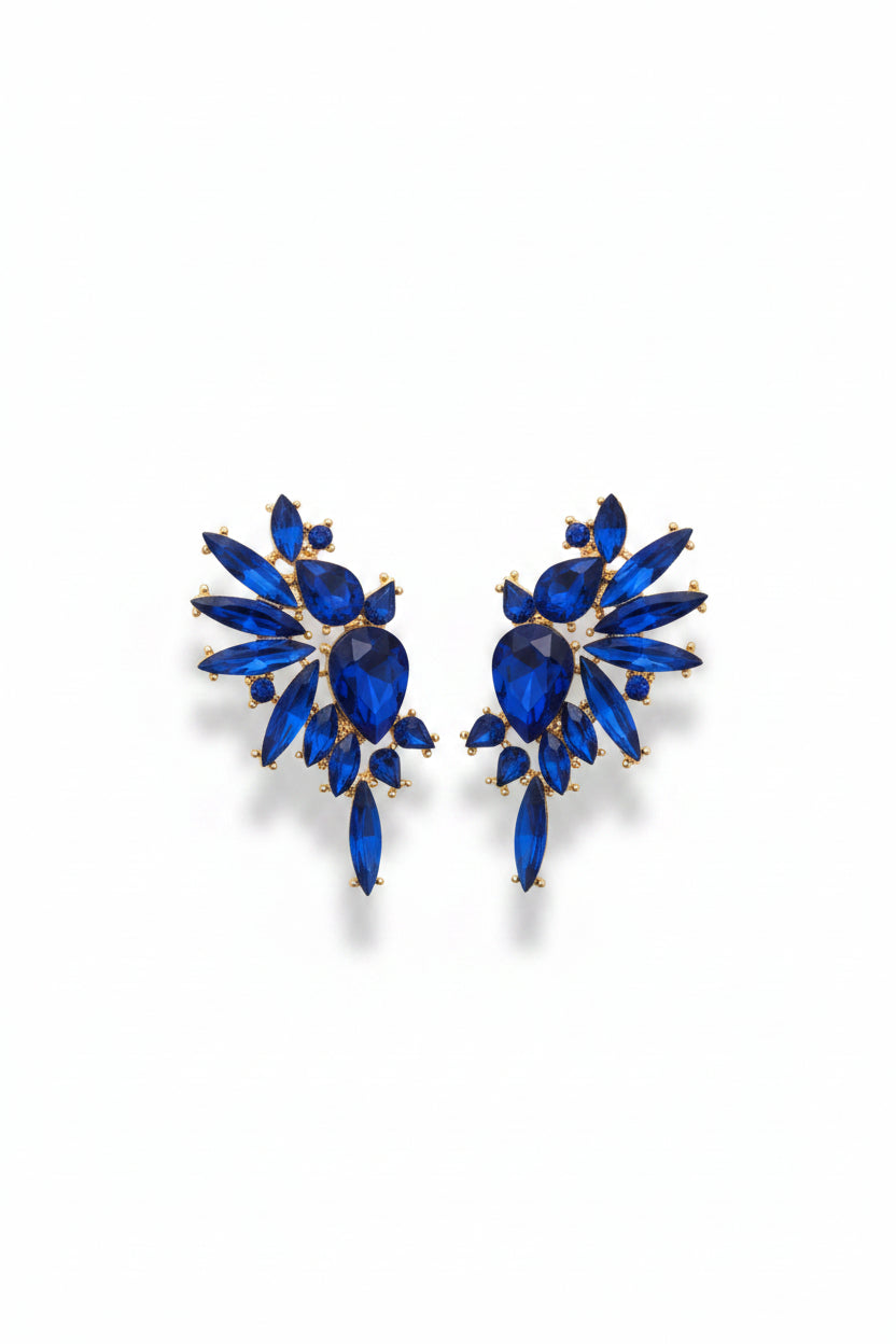 Honey Couture PHOENIX Wing Crystal Statement Earrings