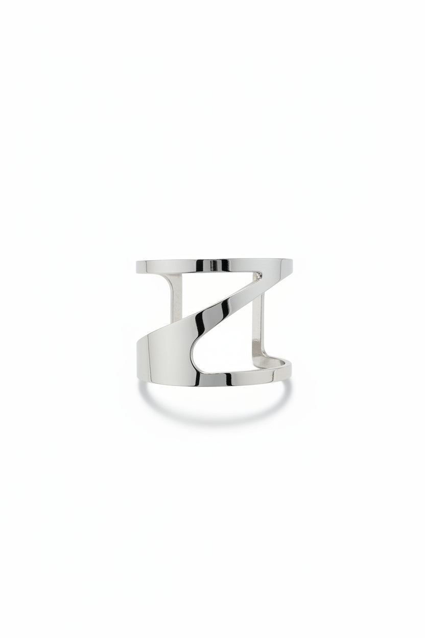 Gregory Ladner Valencia Silver Sculptural Statement Cuff Bracelet
