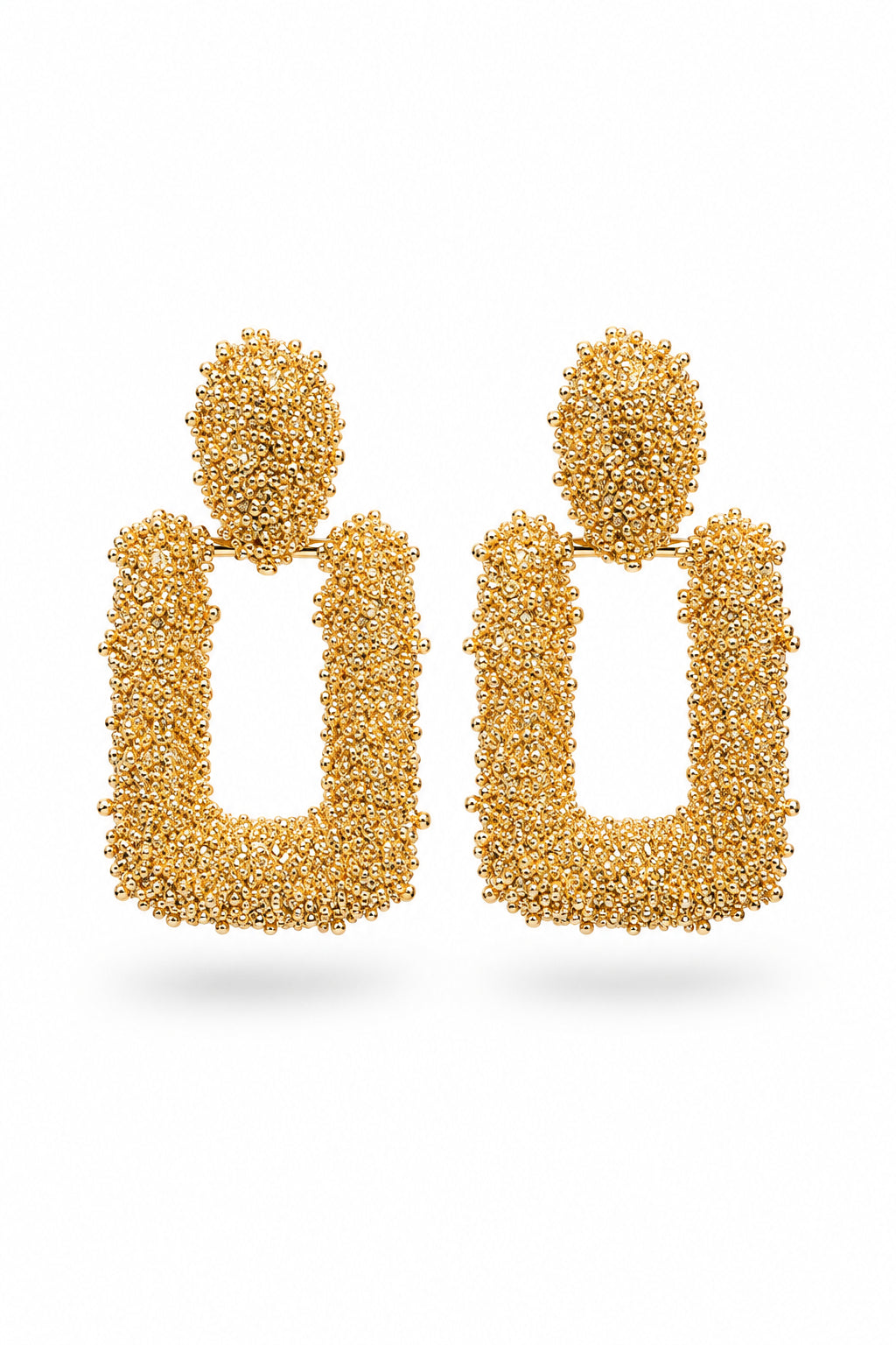 SOLENNE Textured Geometric Statement Earrings