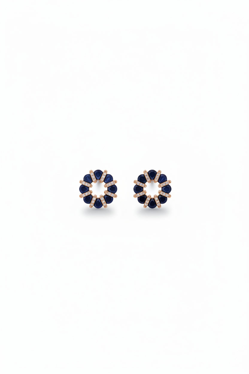 Gregory Ladner Midnight Crystal Floral Stud Earrings