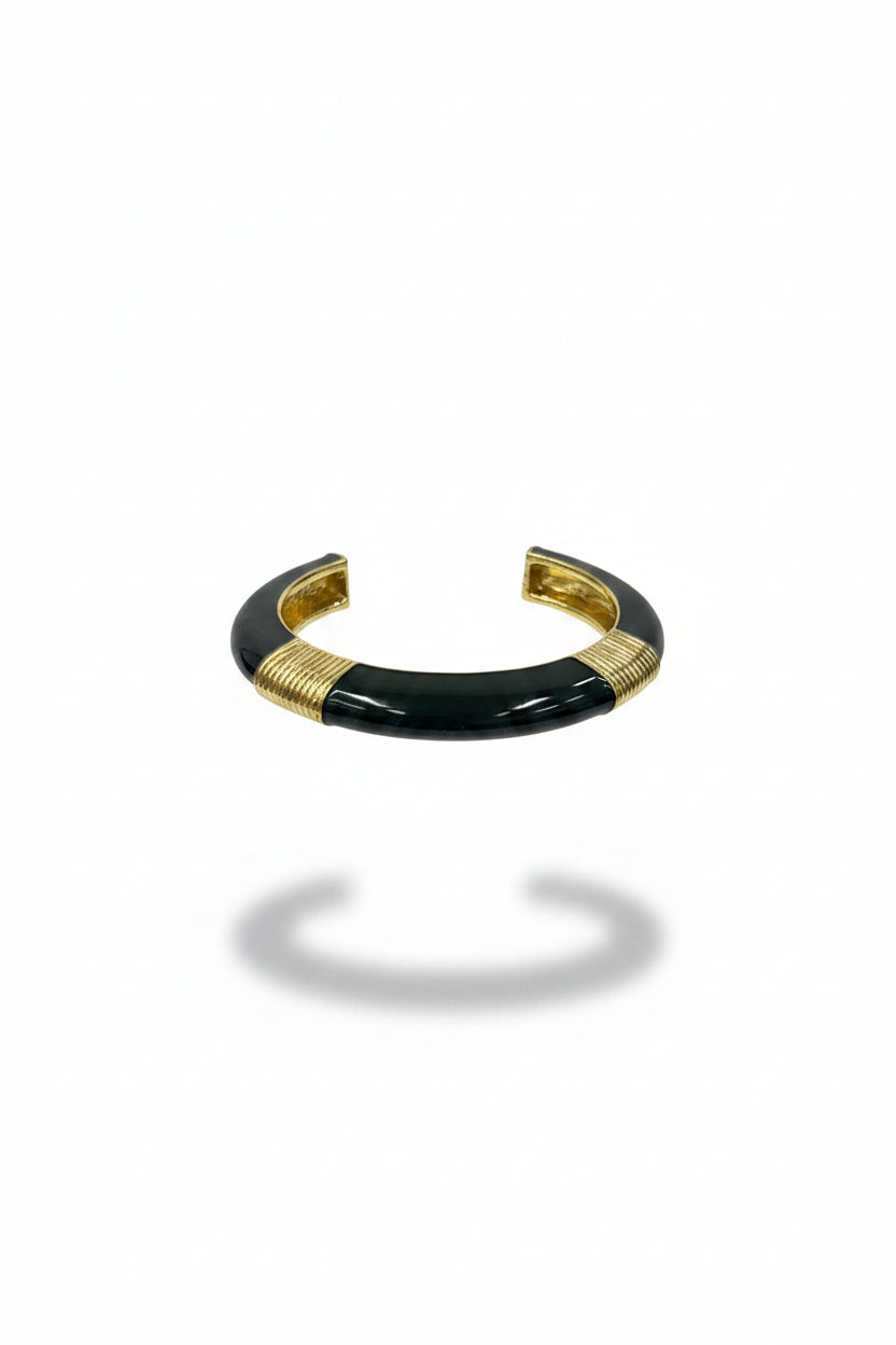 Gregory Ladner Verona Black & Gold Statement Cuff Bracelet