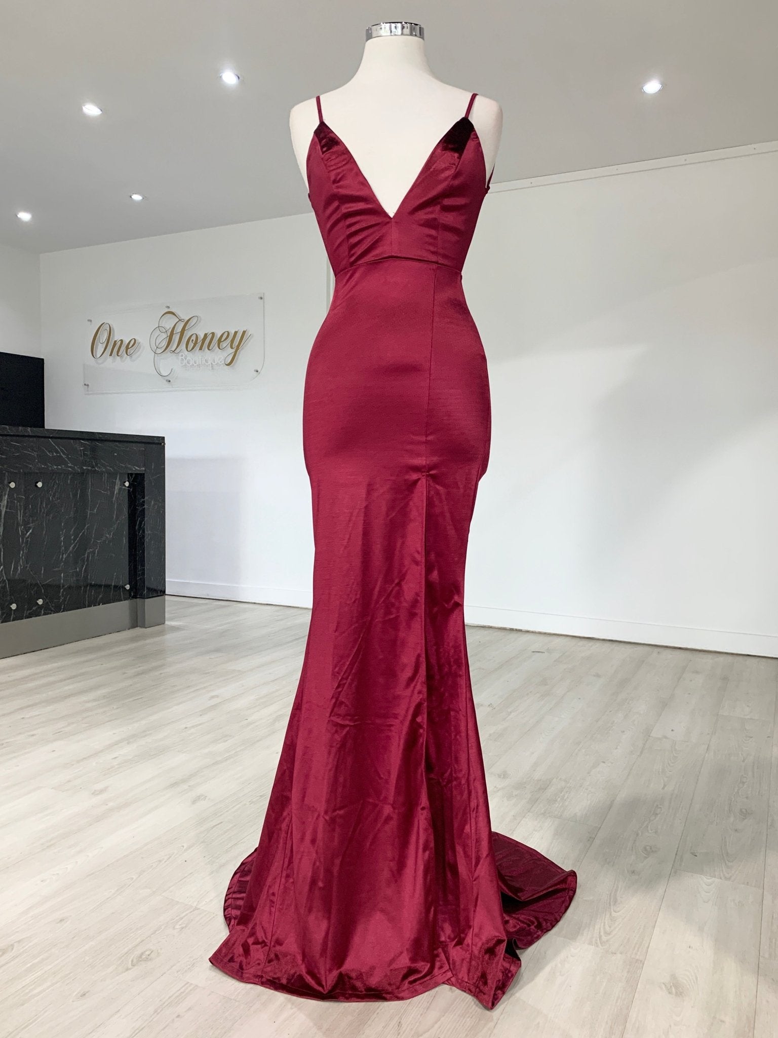 Honey Couture MILEE Low Back Mermaid Evening Gown Dress in Australia | One Honey Boutique