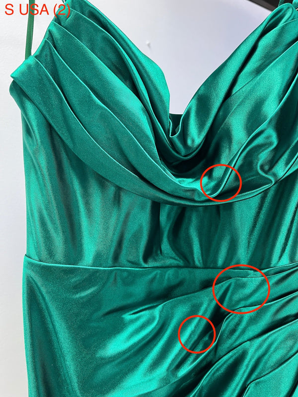 Honey Couture SHARYN Emerald Green Silky Corset Bustier Strapless Merm