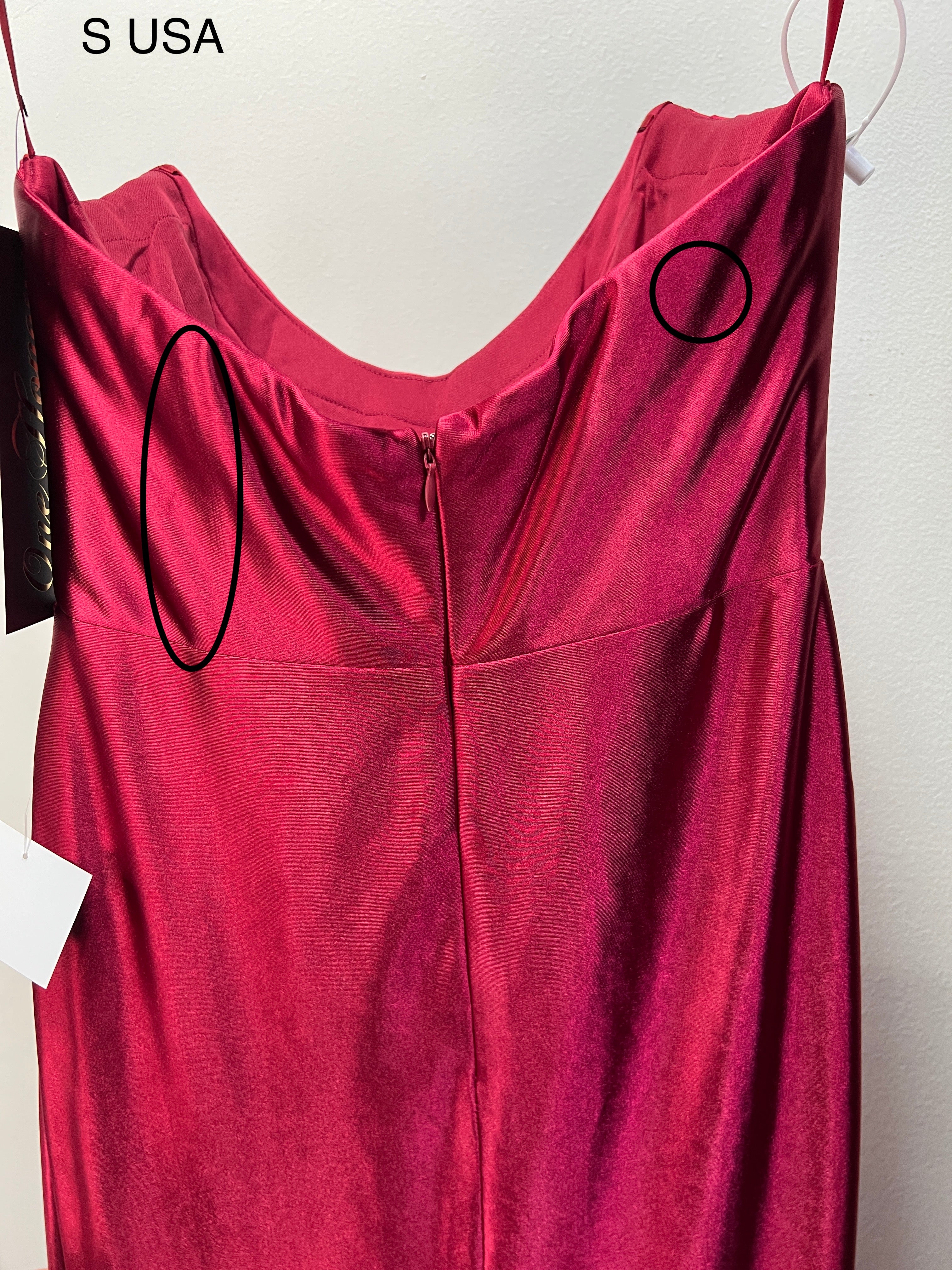 Honey Couture SHARYN Bugundy Silky Corset Bustier Strapless Mermaid Formal Dress (RED TAG FINAL SALE)