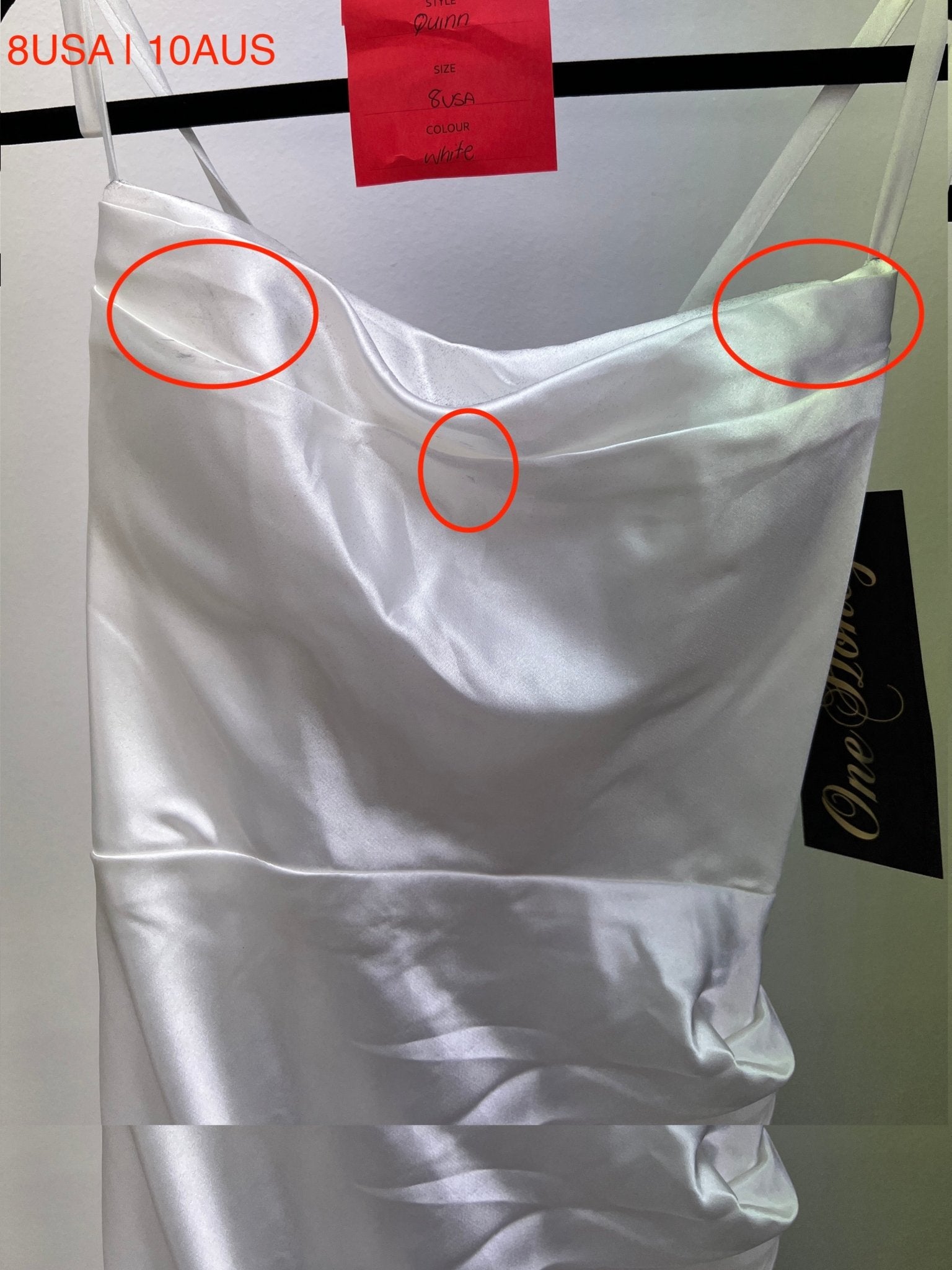 Honey Couture QUINN Off White Satin Lace Up Formal Dress (RED TAG FINAL SALE) in Australia | One Honey Boutique