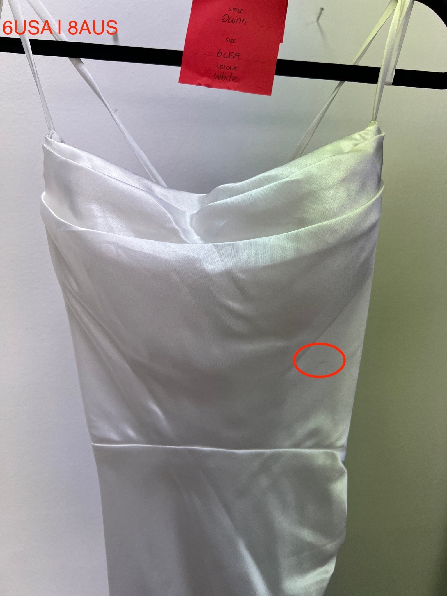 Honey Couture QUINN Off White Satin Lace Up Formal Dress (RED TAG FINAL SALE) in Australia | One Honey Boutique