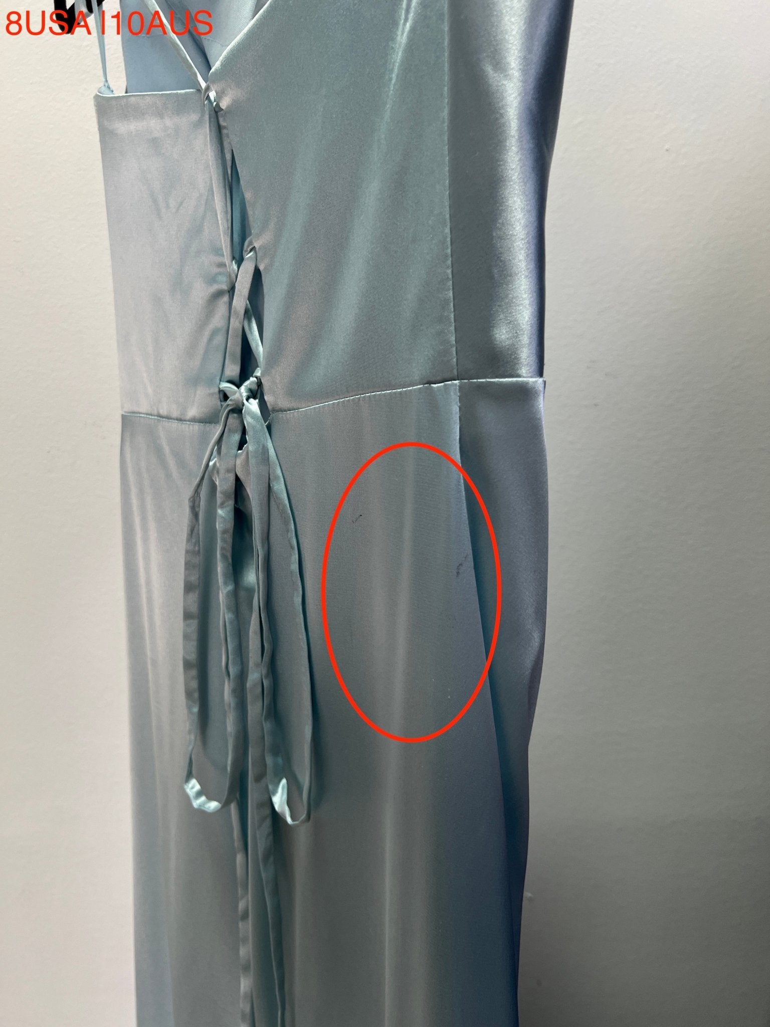 Honey Couture QUINN Baby Blue Satin Lace Up Formal Dress (RED TAG FINAL SALE) in Australia | One Honey Boutique