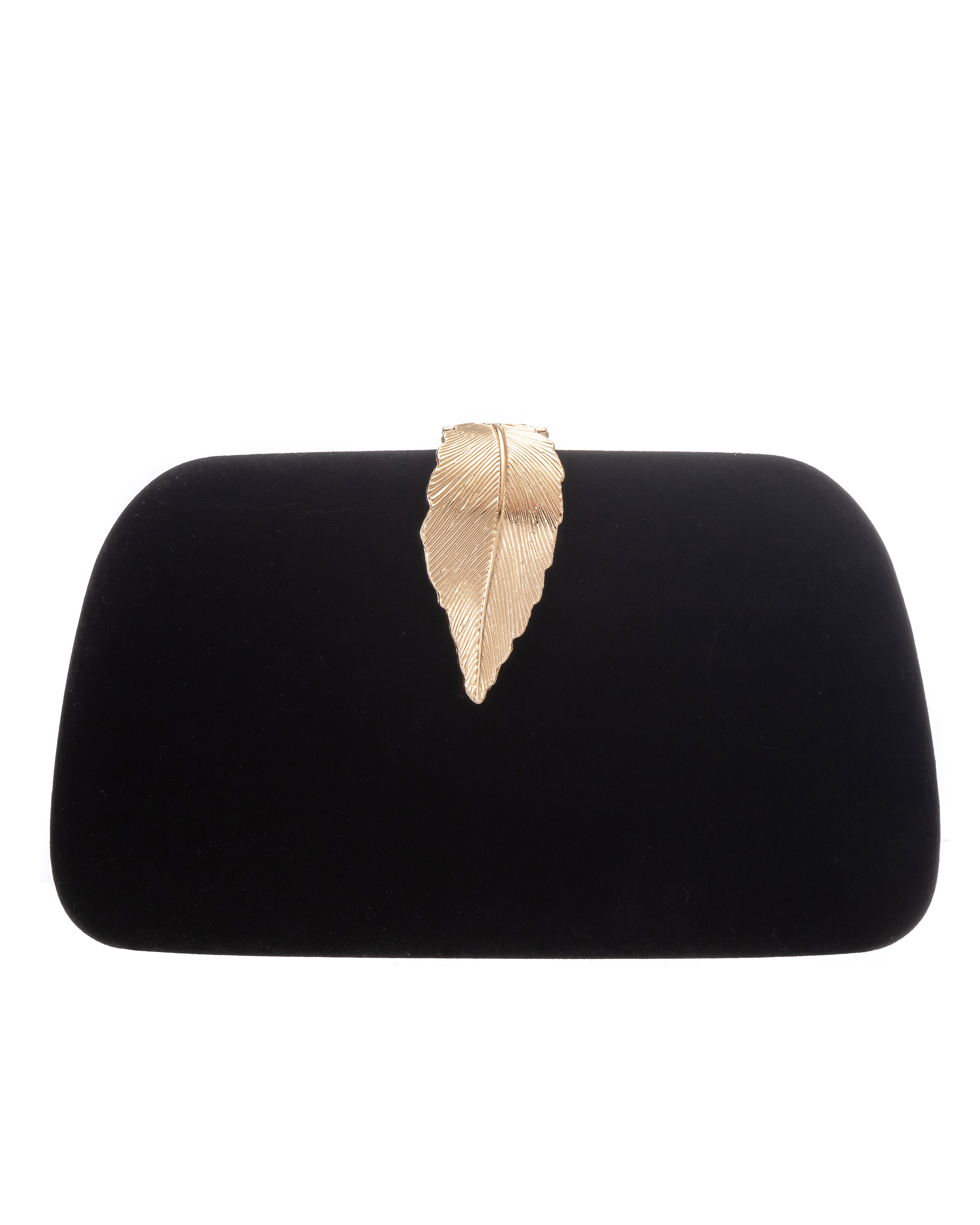 Gregory Ladner GBGU004D Velvet Clutch with Leaf Clasp Clutch Bag