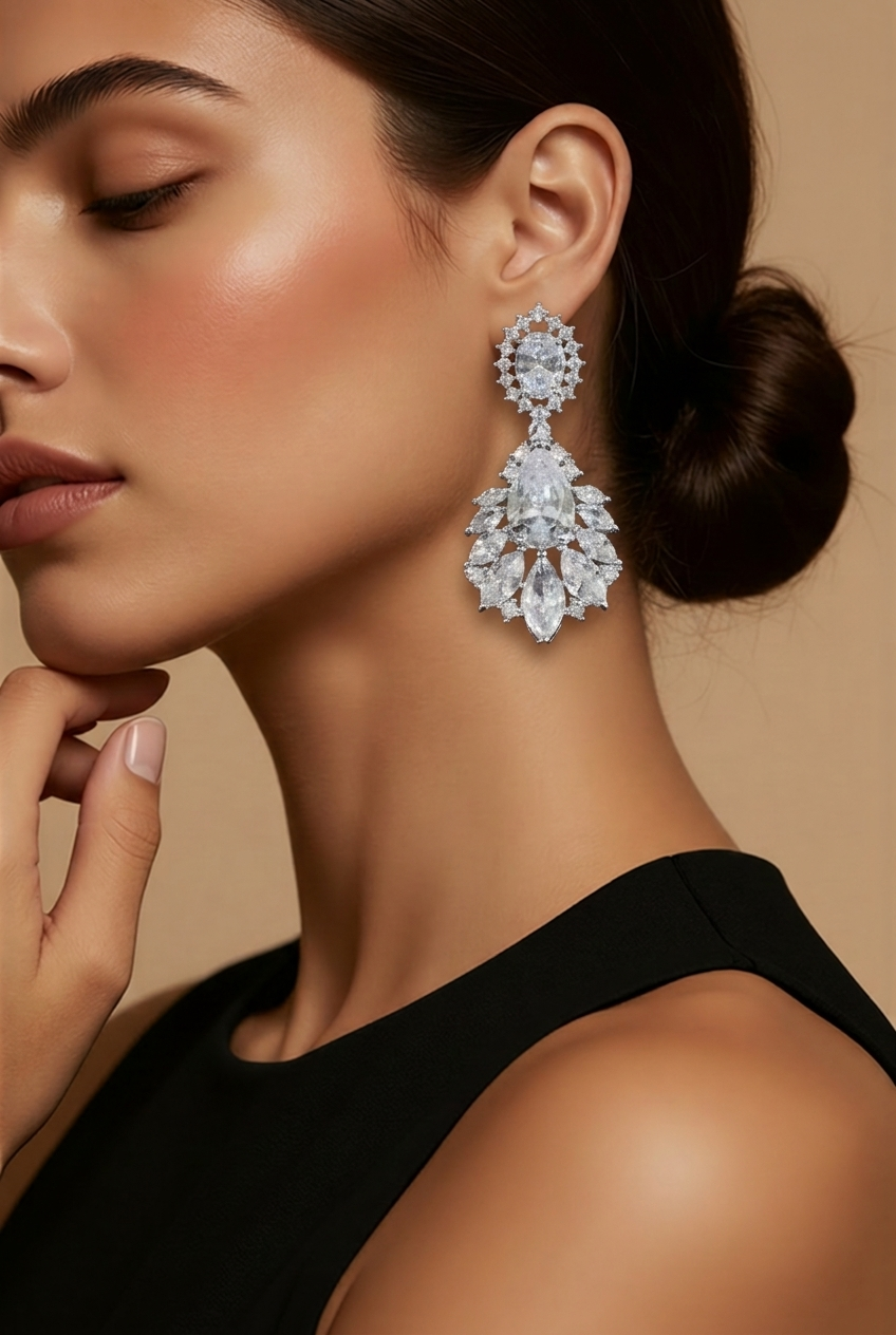 Crystal Bridal Statement Earrings