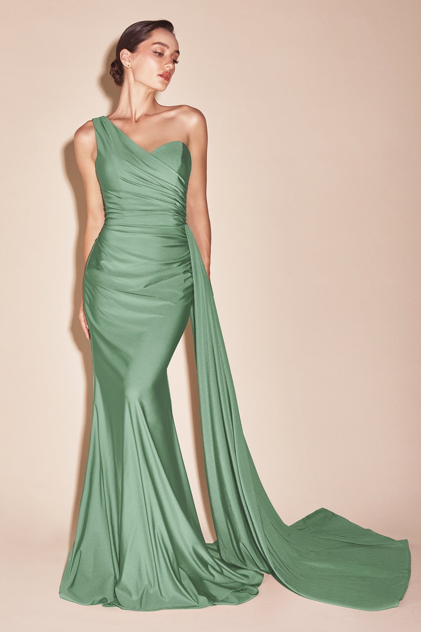 PRETORIA One Shoulder Satin Gown with Sash in Australia | One Honey Boutique