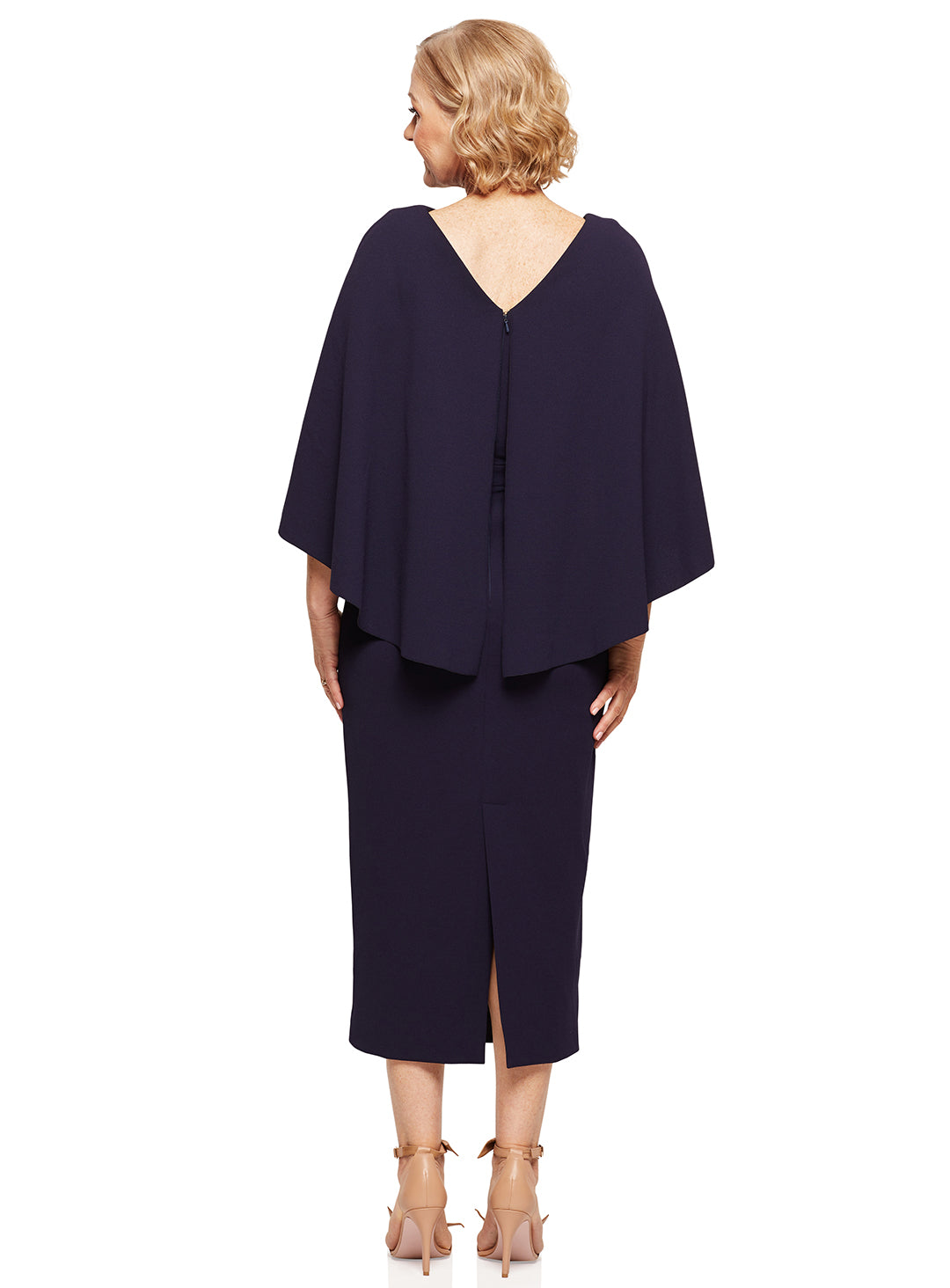 Trellis Lane ORIANA Strapless Draped Bodice Fitted Midi Cocktail Dress