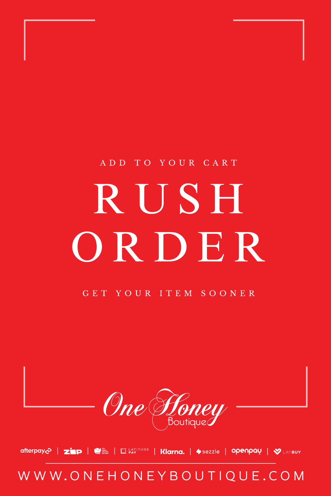 RUSH FEE | Formal or Evening Dress in Australia | One Honey Boutique