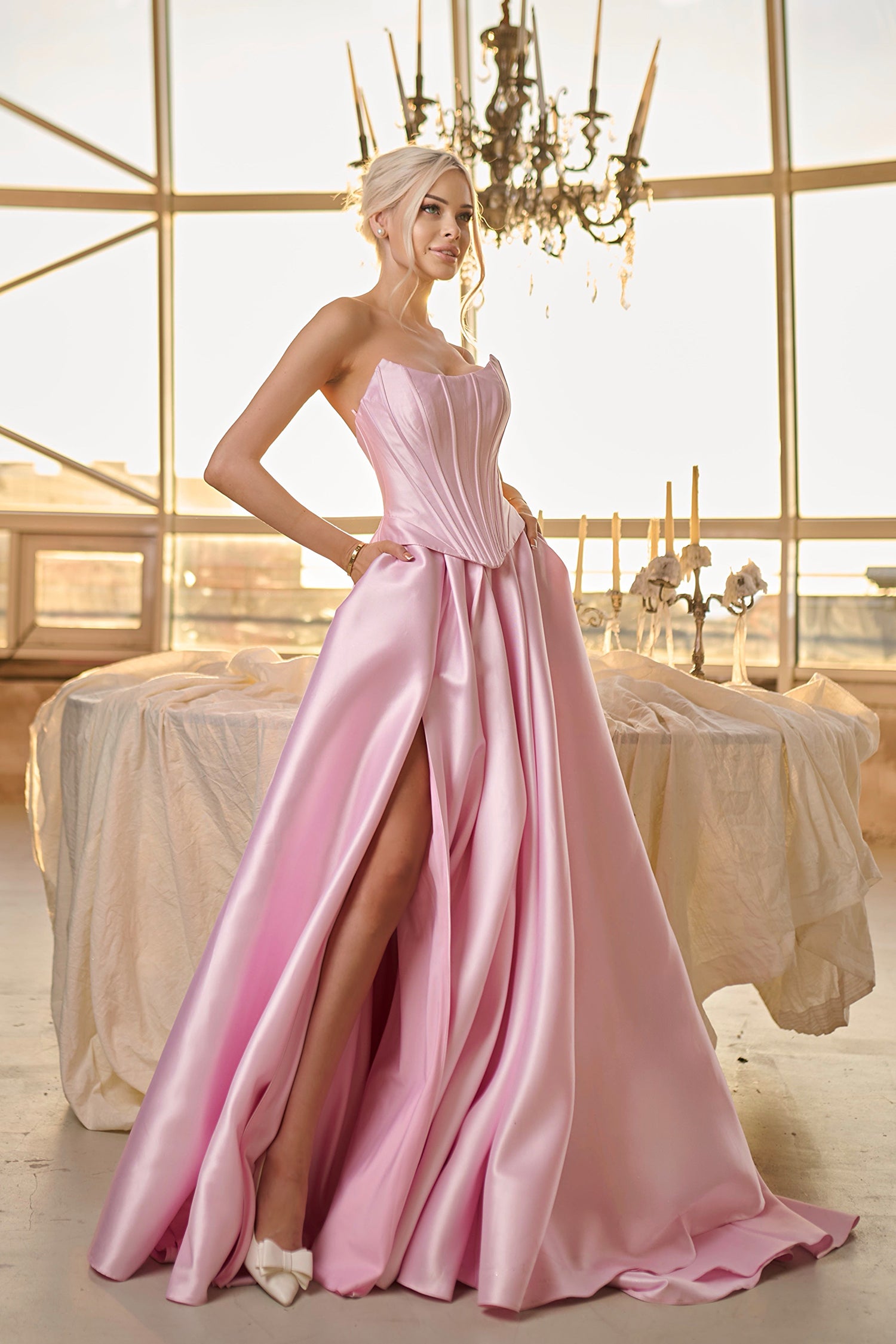 TINA HOLLY TK804 LUNARA Mikado A-Line Formal Dress