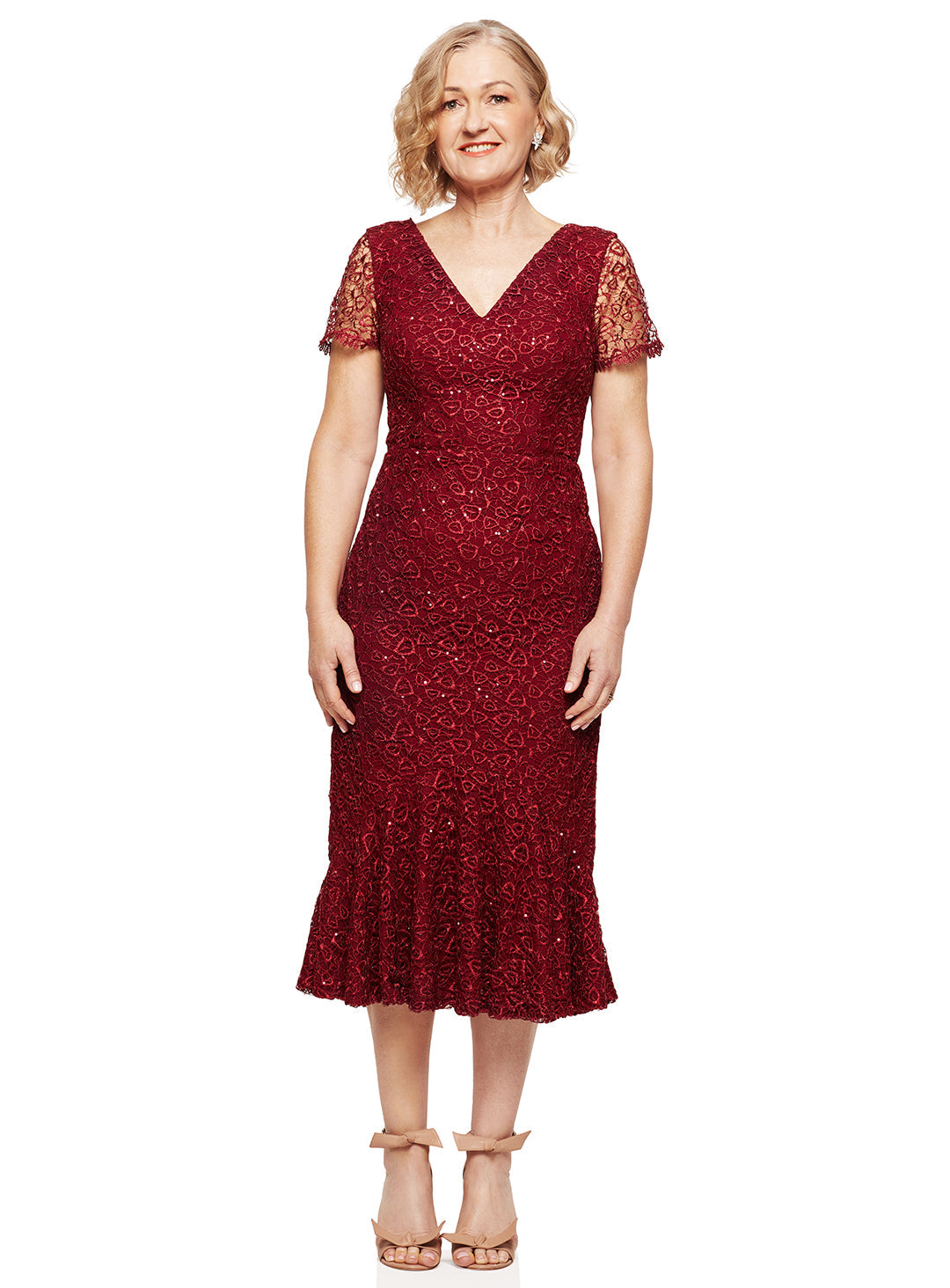 Trellis Lane STASIA Strapless Fluted Midi Cocktail Dress