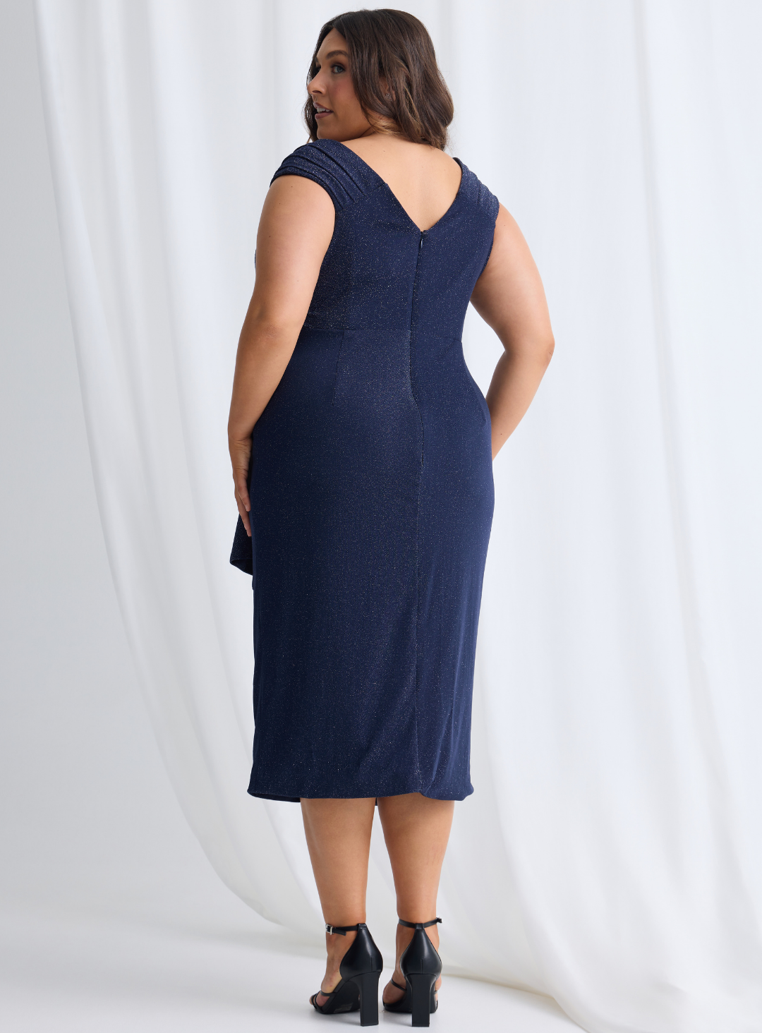 Trellis Lane CONNIE Ruched Strapless Midi Dress