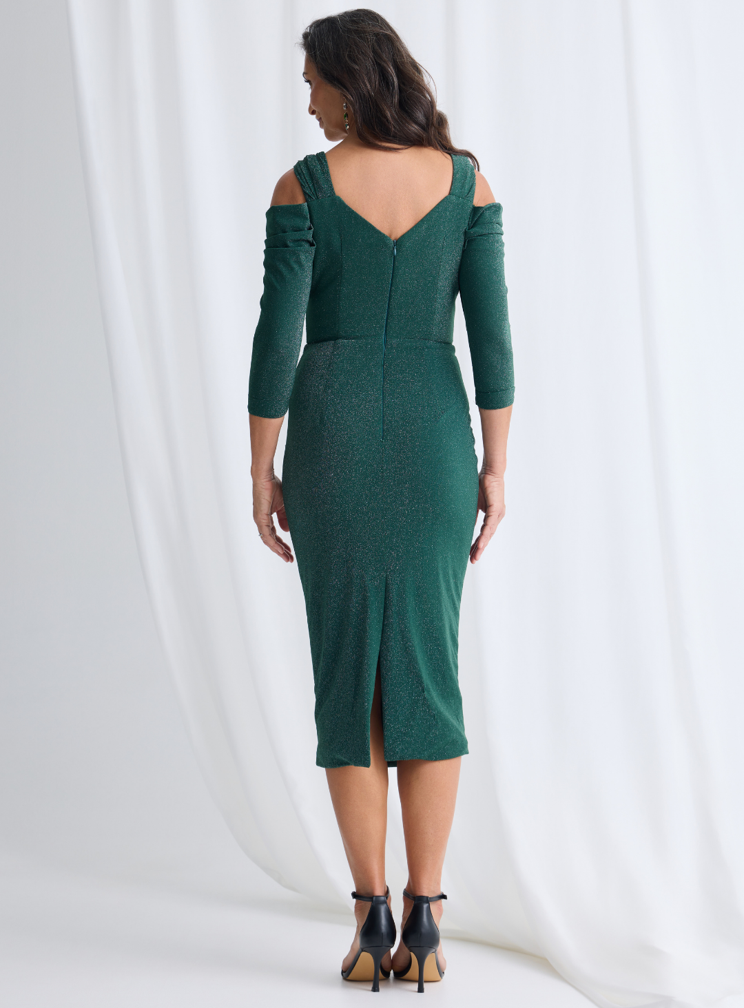 Trellis Lane NADINE Strapped Fitted Midi Cocktail & Formal Dress