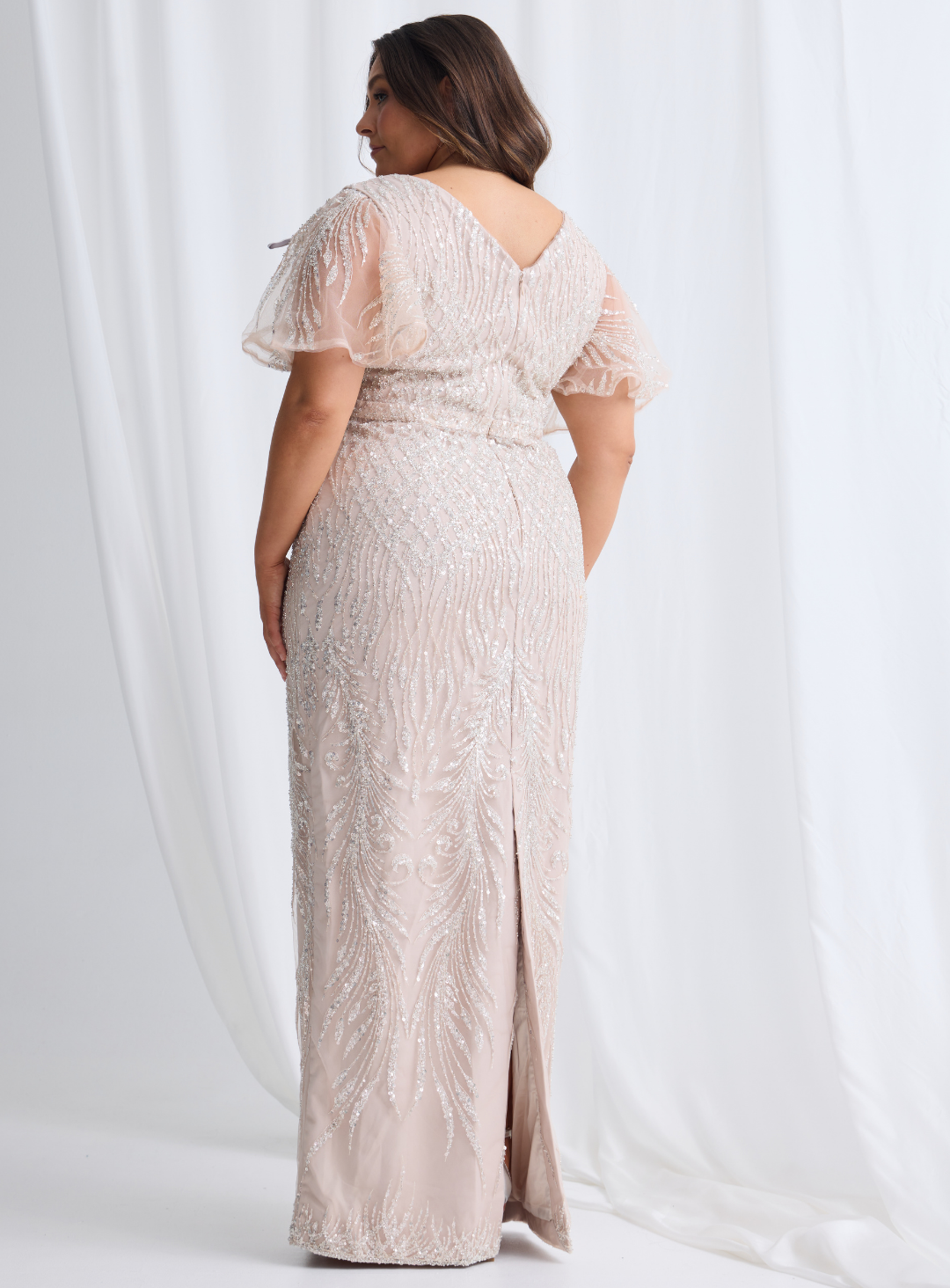 Trellis Lane GEORGIA Beaded Midi Cocktail Dress