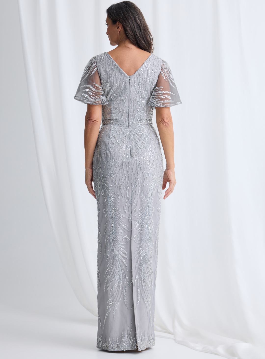 Trellis Lane GEORGIA Beaded Midi Cocktail Dress