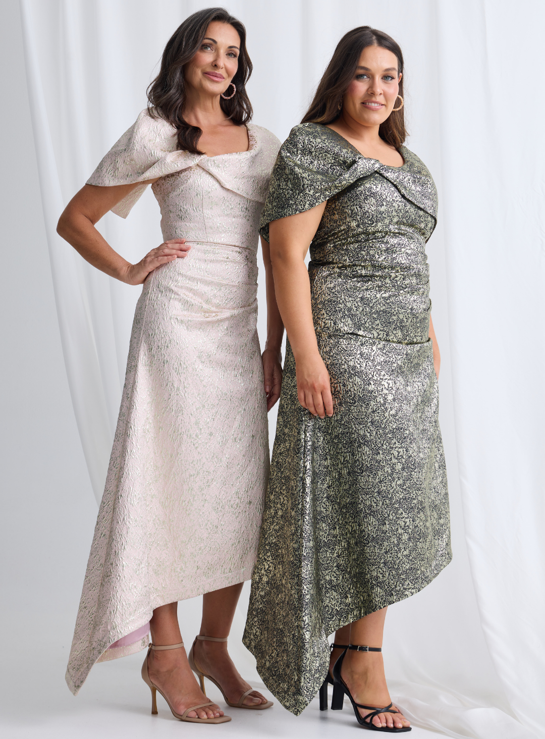 Trellis Lane ARITA Off Shoulder Structured Midi Cocktail Dress