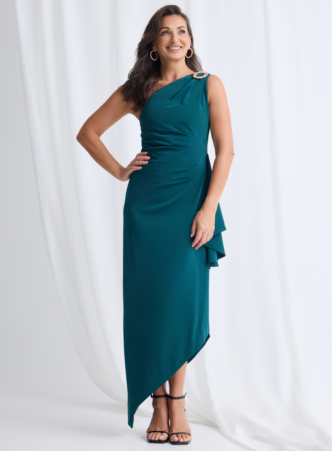 Trellis Lane CHARLIE One-Shoulder Asymmetrical Evening Dress