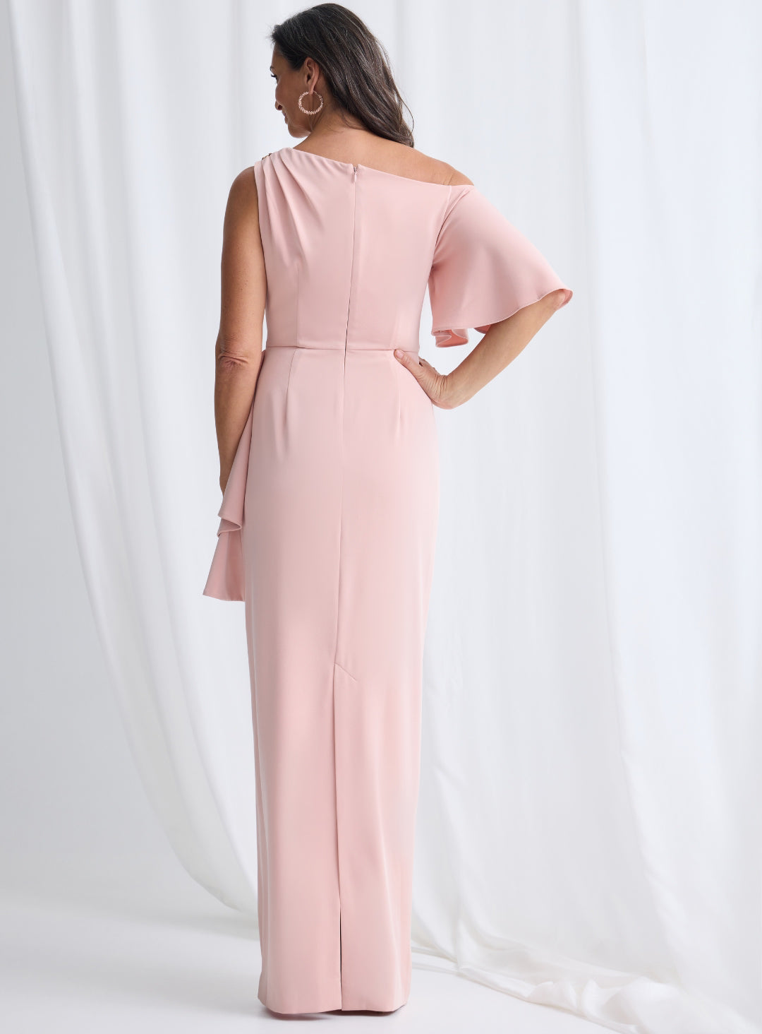 Trellis Lane MISHY Satin Draped Cowl Maxi Cocktail Dress