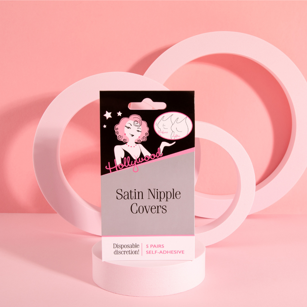 Hollywood Fashion Secrets Satin Nipple Covers – Disposable Adhesive Petals
