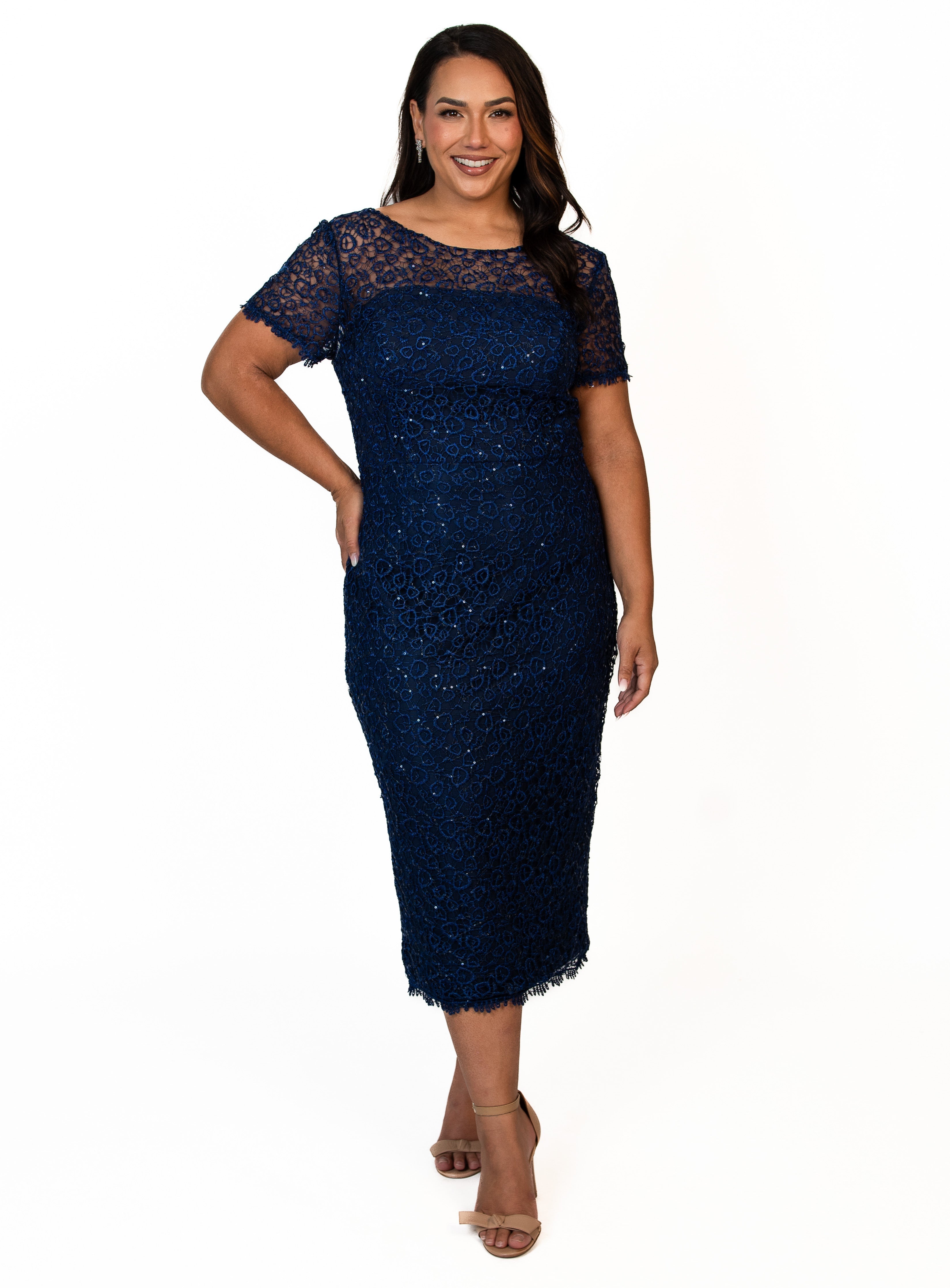 Trellis Lane VENA Strapless Draped Bodice Fitted Midi Cocktail Dress