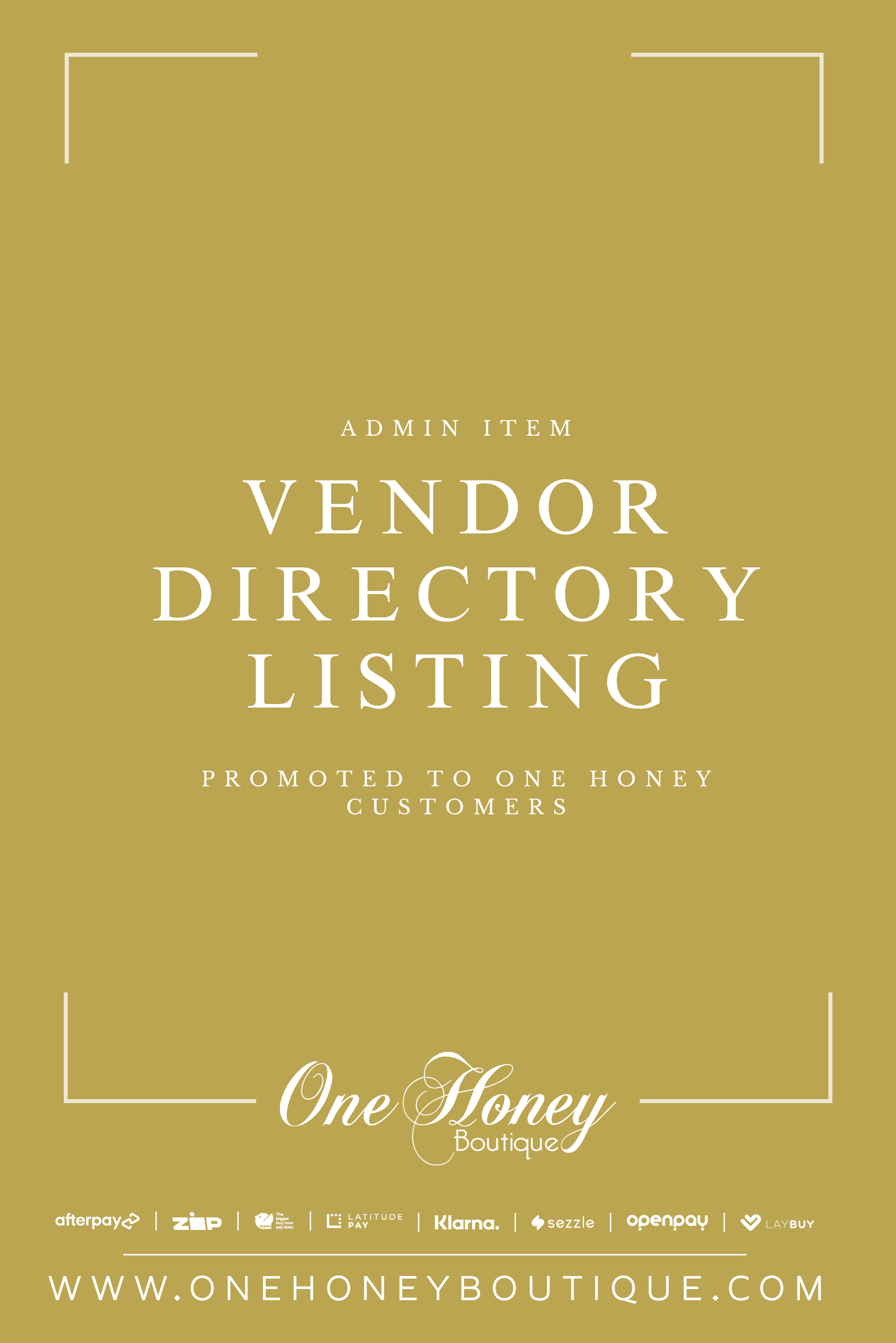 One Honey Preferred Suppliers Directory Listing
