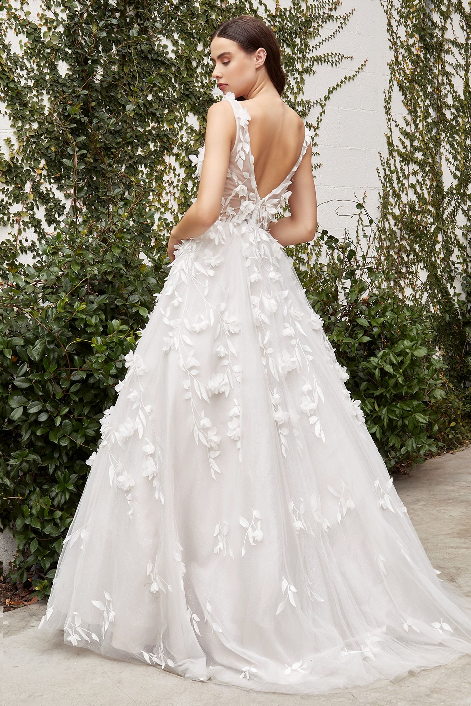 Divinity Bridal LIZA Floral Applique A Line Ball Gown Wedding Dress