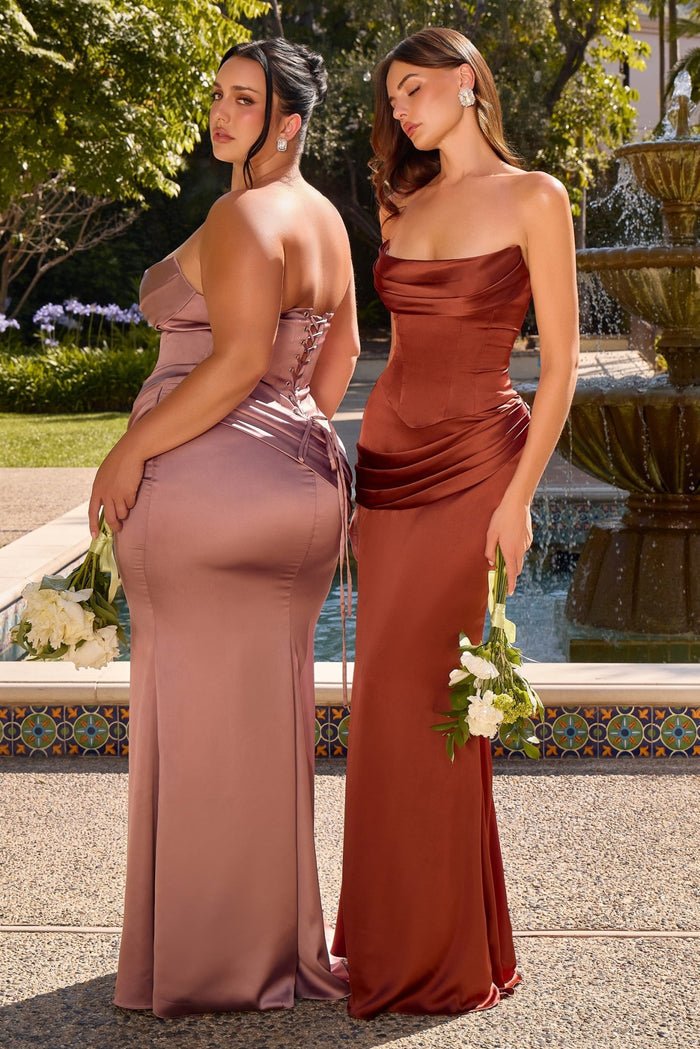 amber bridesmaid dresses Satin Two-Piece Corset Formal Gown with Detachable Neck Scarf – One Honey Black / 16 USA 52126md wedding guests and formal Size:Custom Sizes Stunning Sequin Dress for