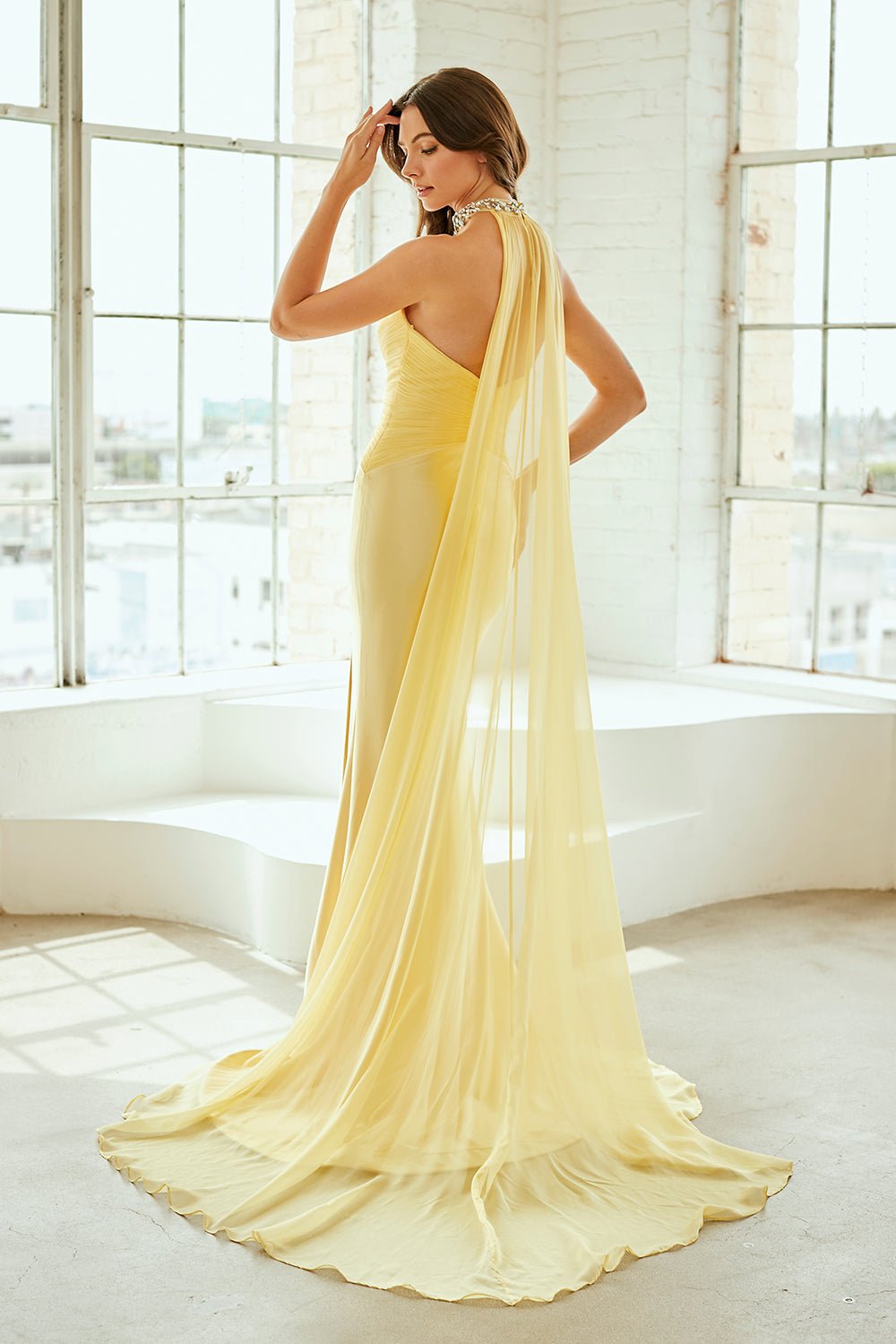 AMPARO Crystal Cape Choker Sweetheart Mermaid Prom & Formal Dress in Australia | One Honey Boutique