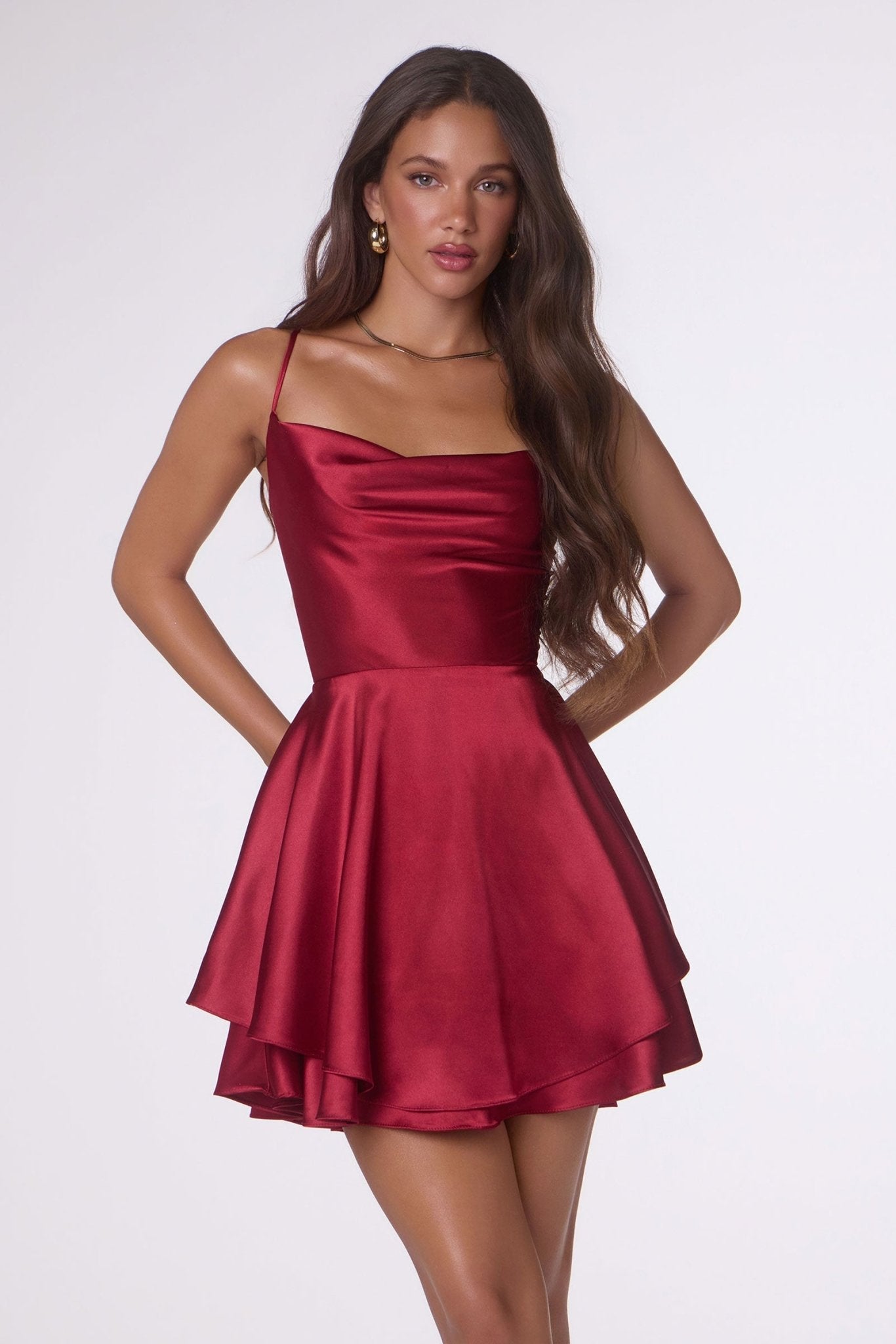 AURORE Satin Lace Up Mini Party Dress in Australia | One Honey Boutique