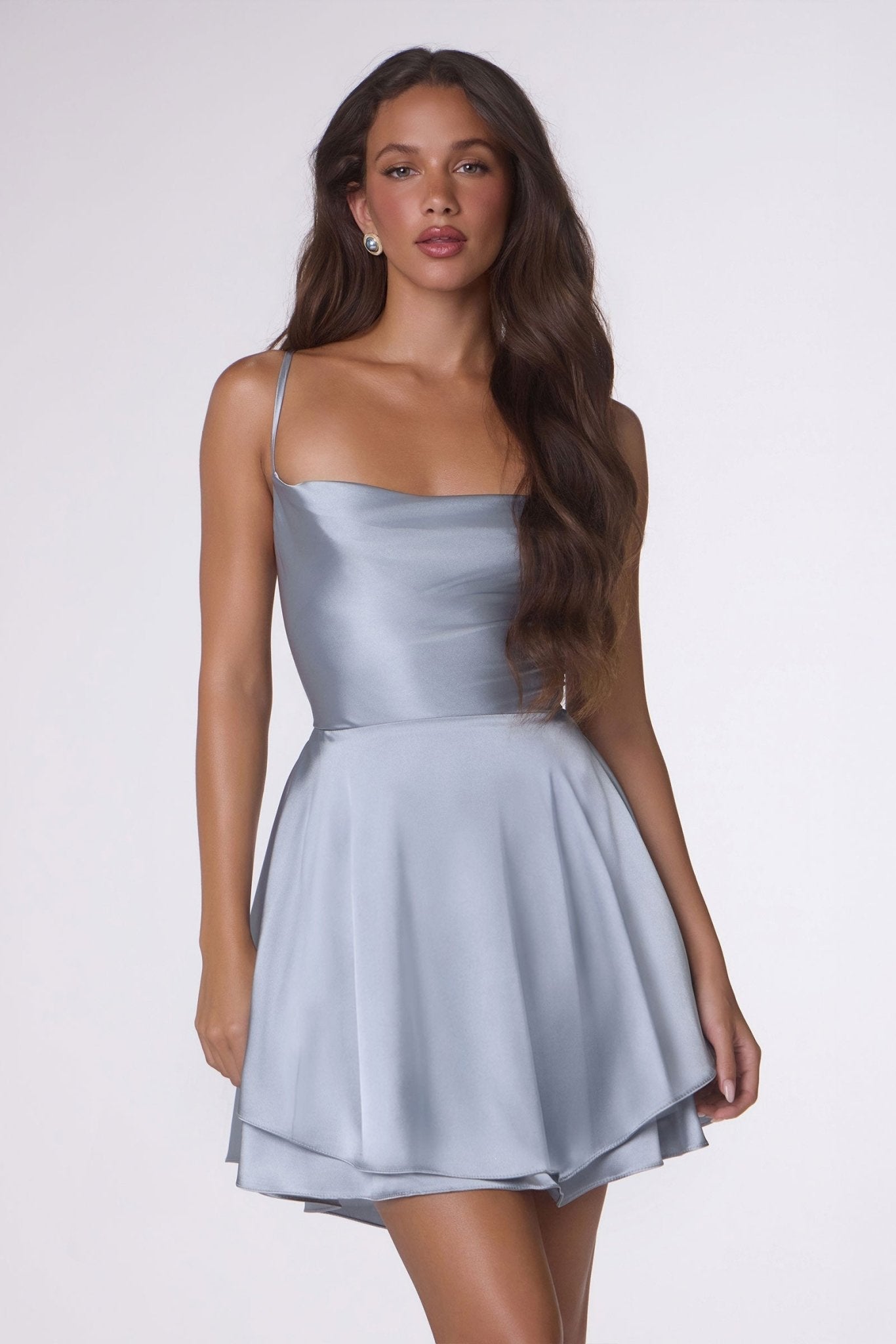 AURORE Satin Lace Up Mini Party Dress in Australia | One Honey Boutique