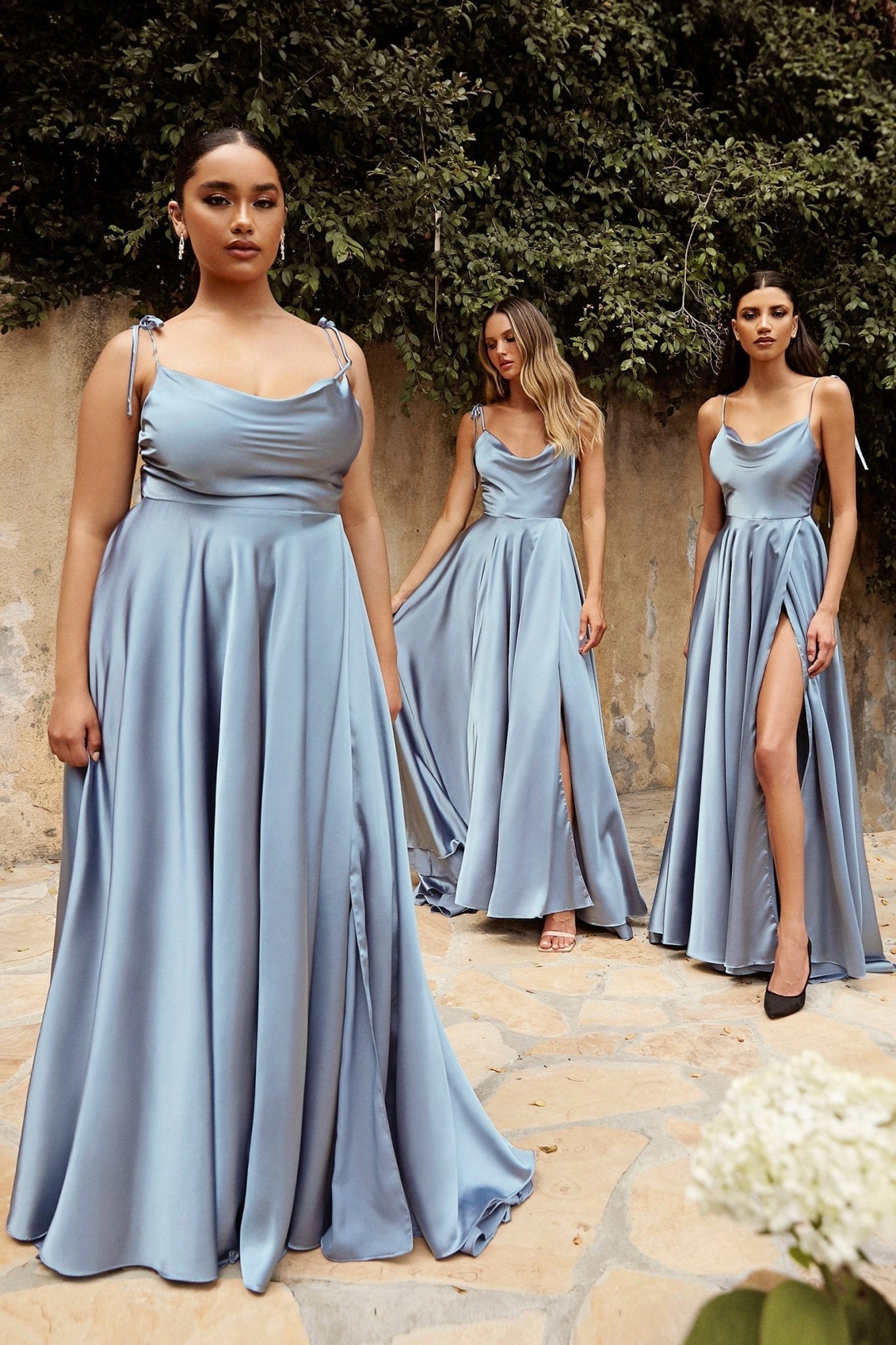 XENA Silky Tie Up A - Line Formal Bridesmaid & Formal Dress in Australia | One Honey Boutique