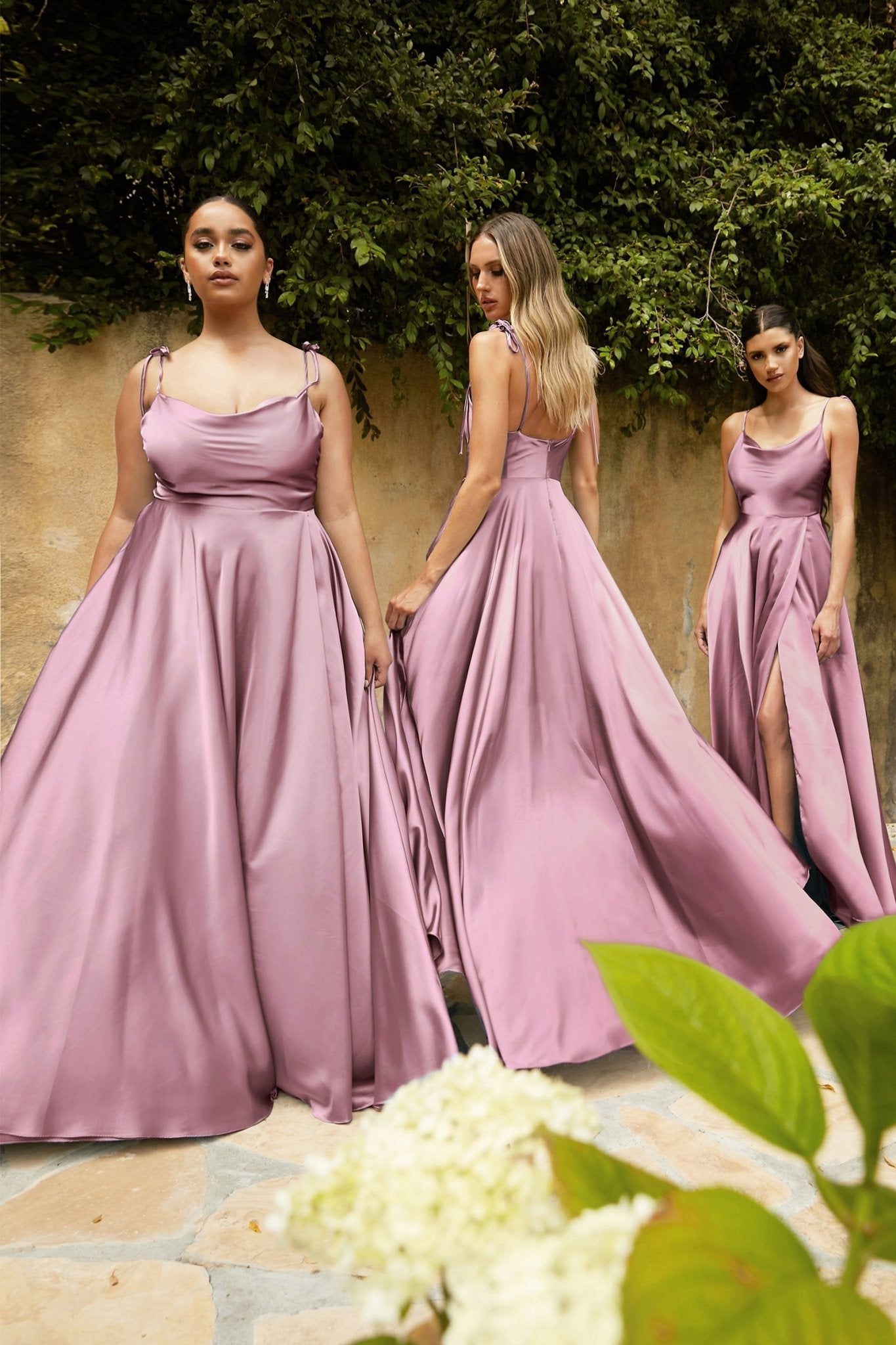 XENA Silky Tie Up A - Line Formal Bridesmaid & Formal Dress in Australia | One Honey Boutique