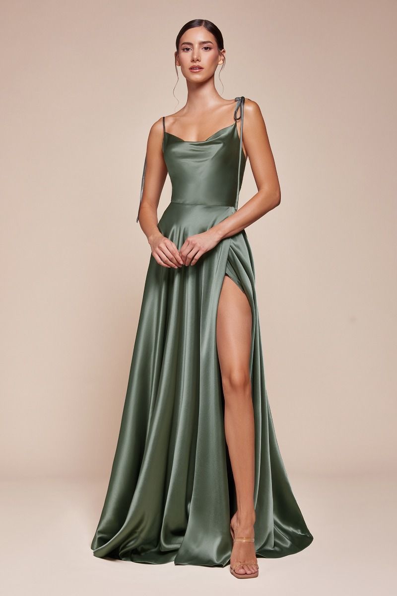XENA Silky Tie Up A - Line Formal Bridesmaid & Formal Dress in Australia | One Honey Boutique