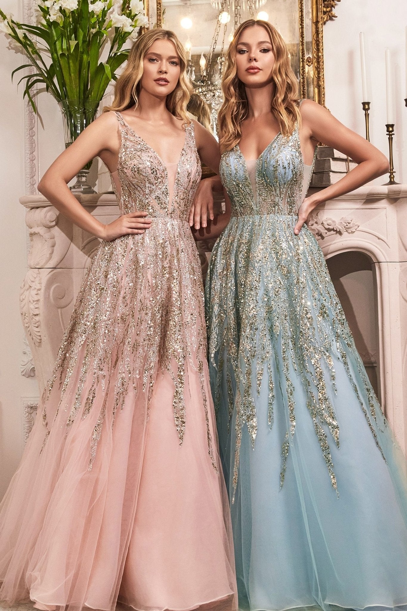 VIANNE Glitter Tulle A - Line Prom & Formal Dress in Australia | One Honey Boutique