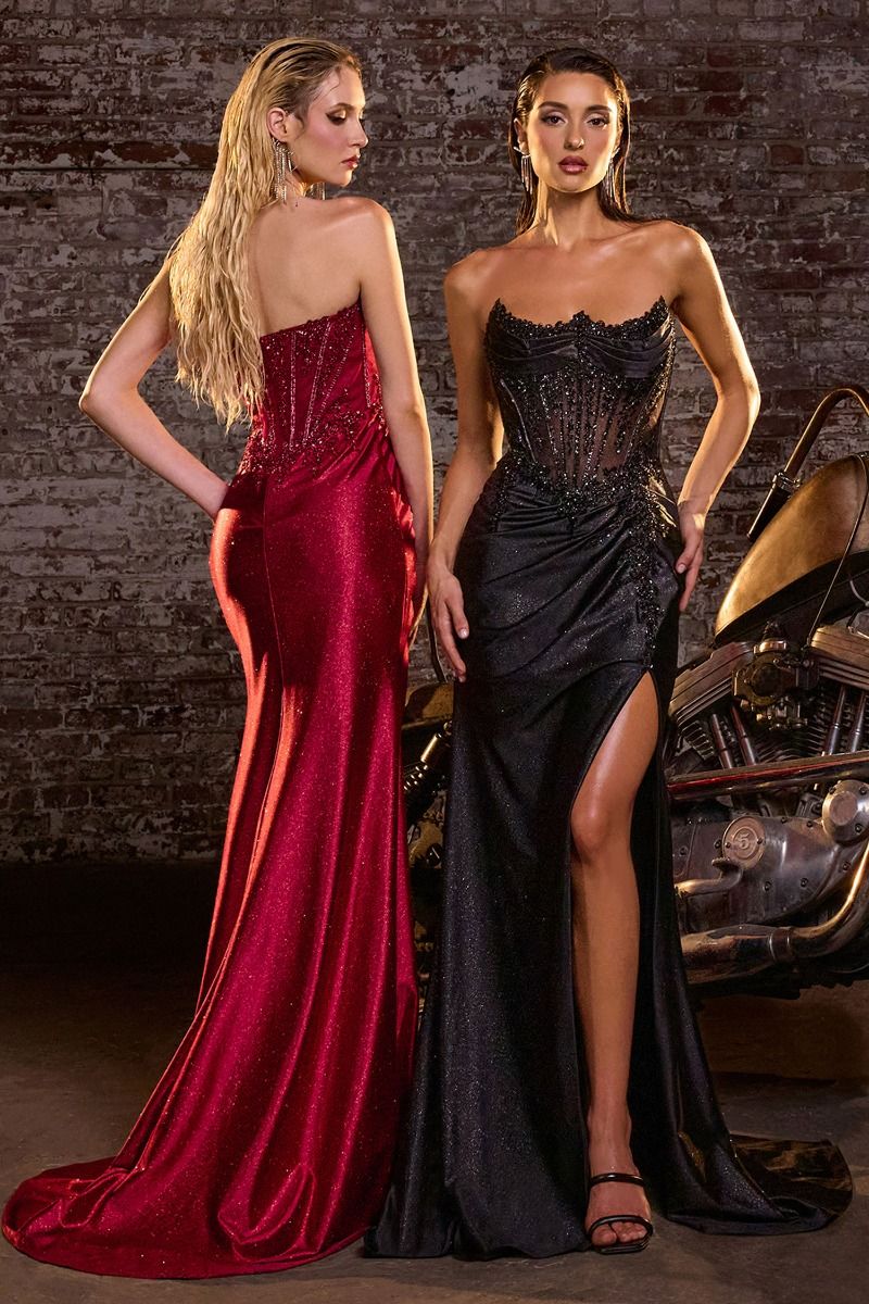 ELMA Beaded Glitter Corset Mermaid Prom & Formal Dress