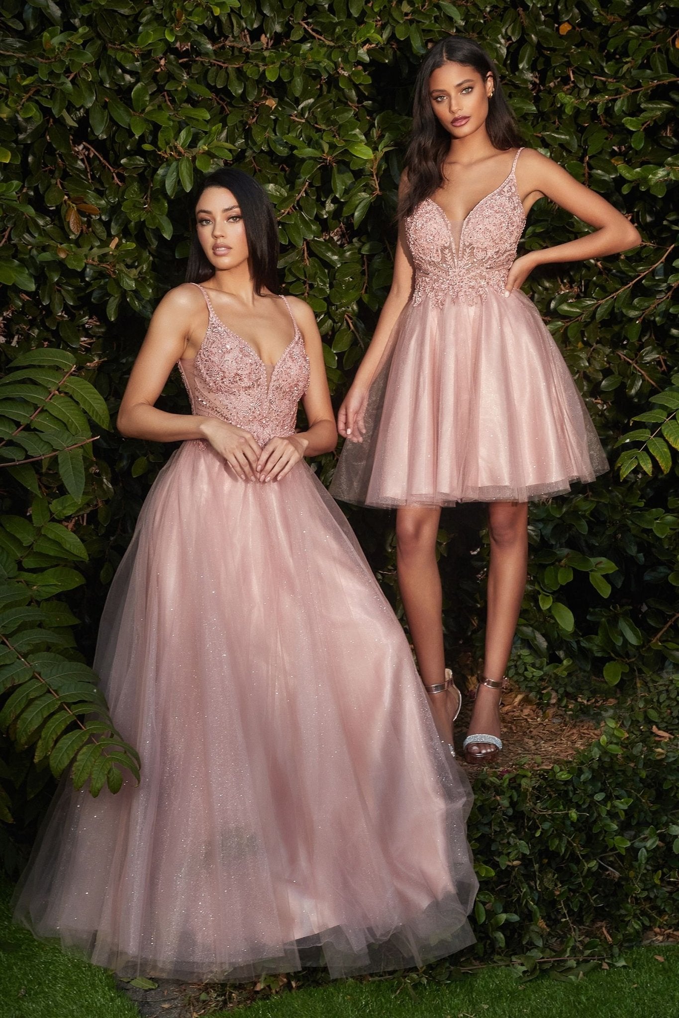 AMORET Romantic Beaded Applique Tulle Prom & Formal Dress in Australia | One Honey Boutique