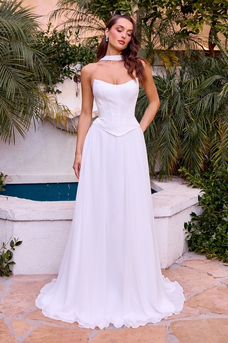 HILDA Off White Strapless Chiffon Affordable Bridal & Debutante Dress