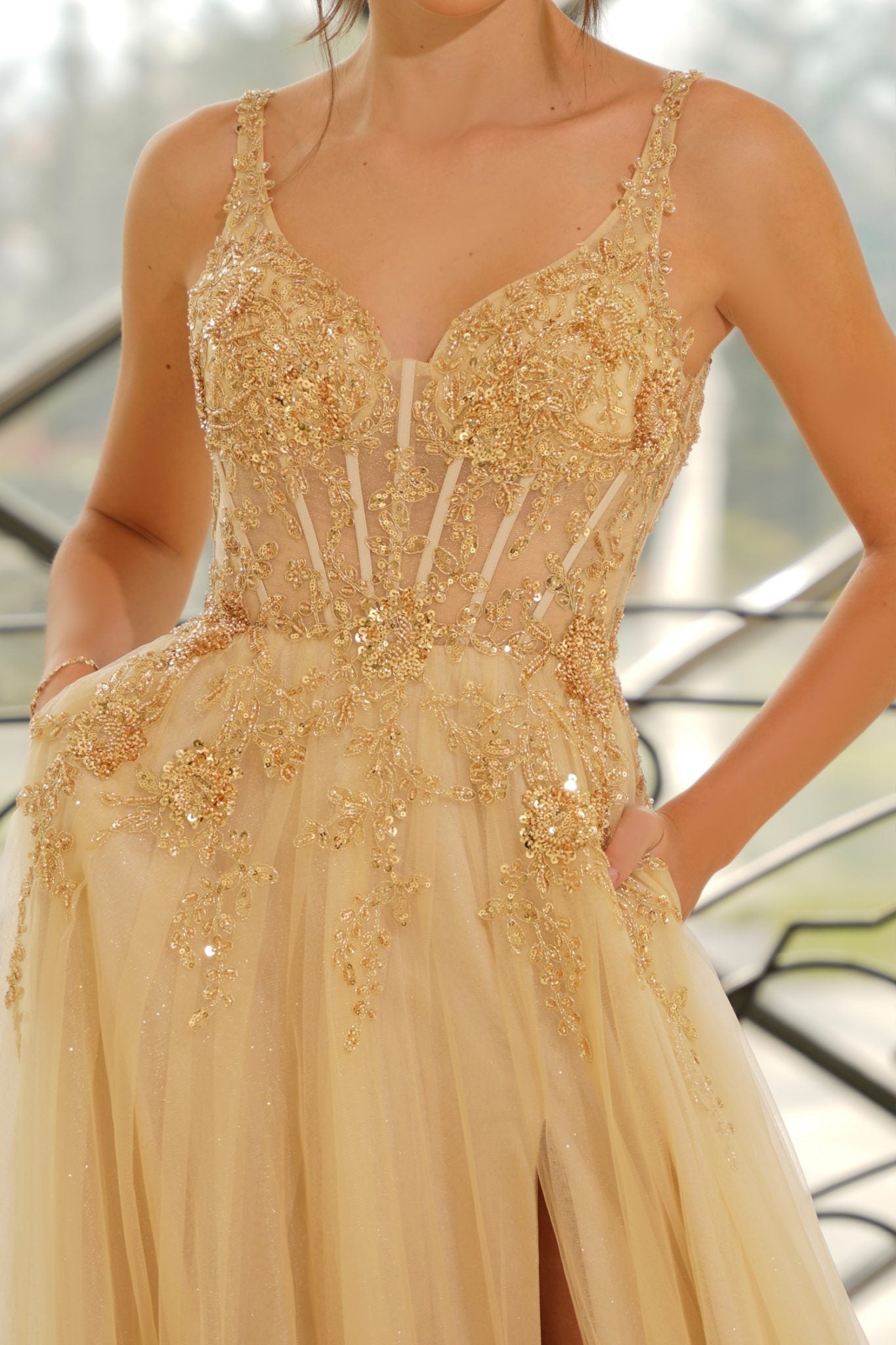 Celeste TW610 Tulle A Line Prom Formal Dress in Australia | One Honey Boutique