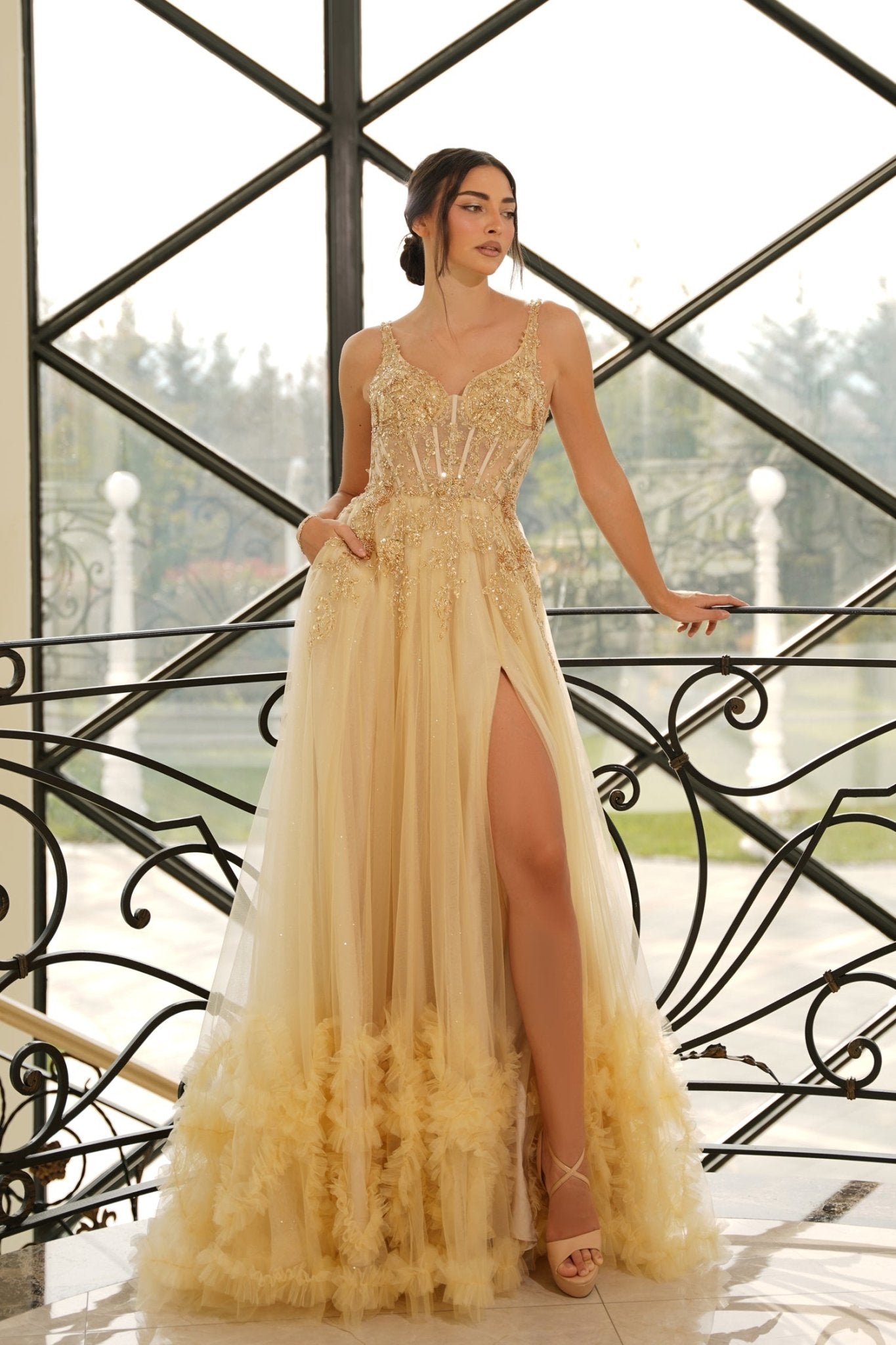 Celeste TW610 Tulle A Line Prom Formal Dress in Australia | One Honey Boutique