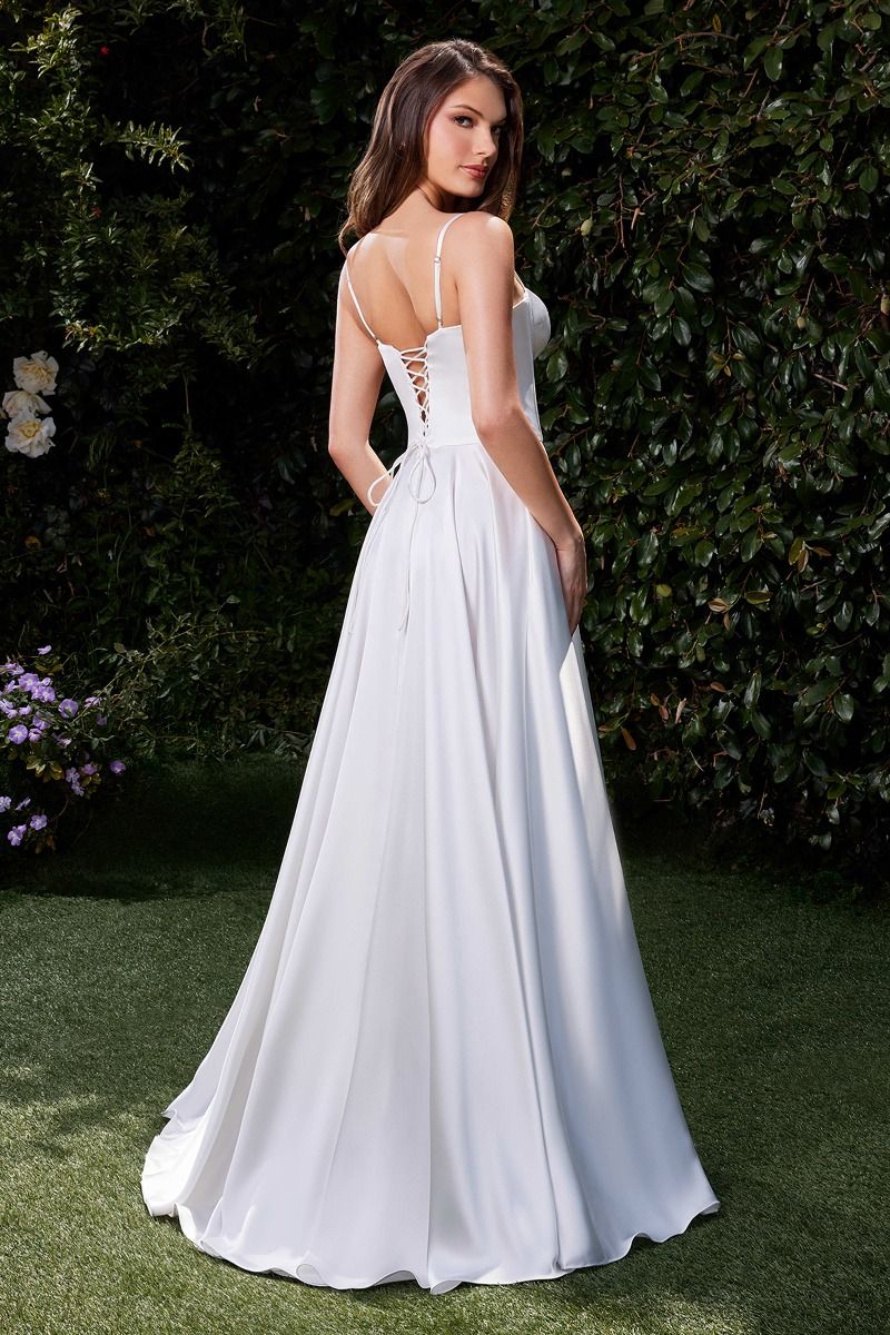 CLEO Off White Bustier Corset Silky A Line Formal Dress in Australia | One Honey Boutique