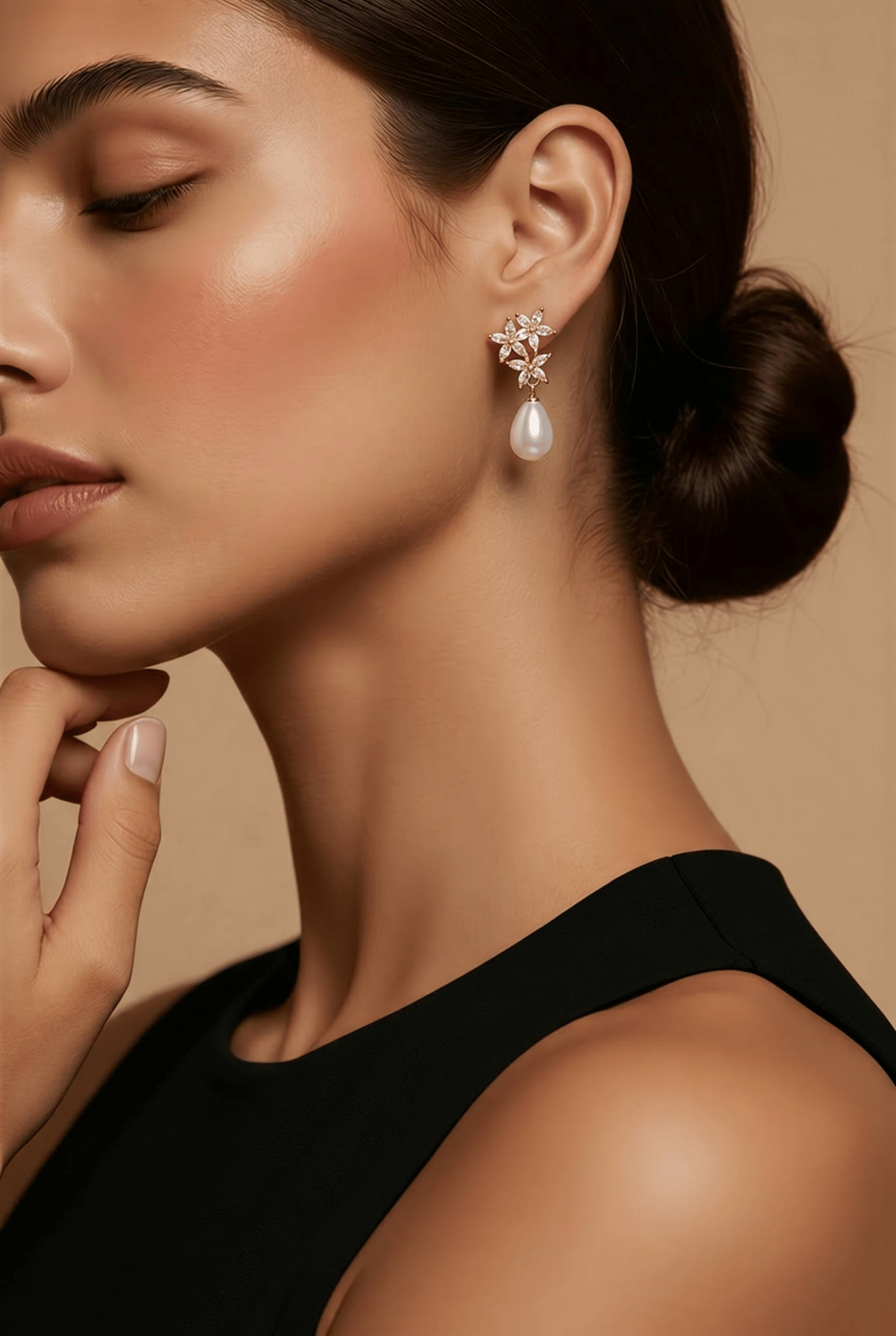 Crystal & Pearl Teardrop Statement Earrings in Australia | One Honey Boutique